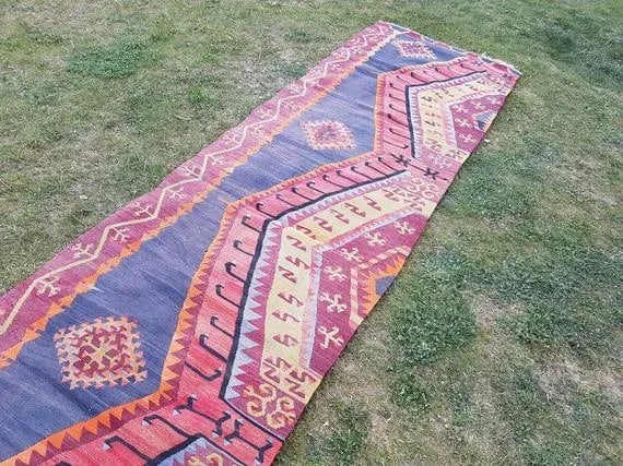1970s Vintage Turkish Wool Kilim Runner - 2"²9"³ × 11"²1"³ - 2