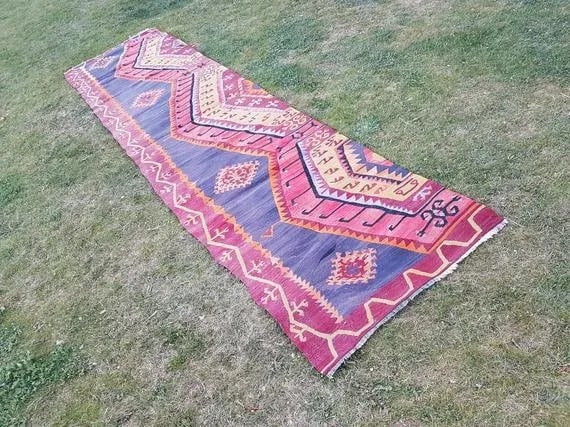1970s Vintage Turkish Wool Kilim Runner - 2"²9"³ × 11"²1"³ - 5