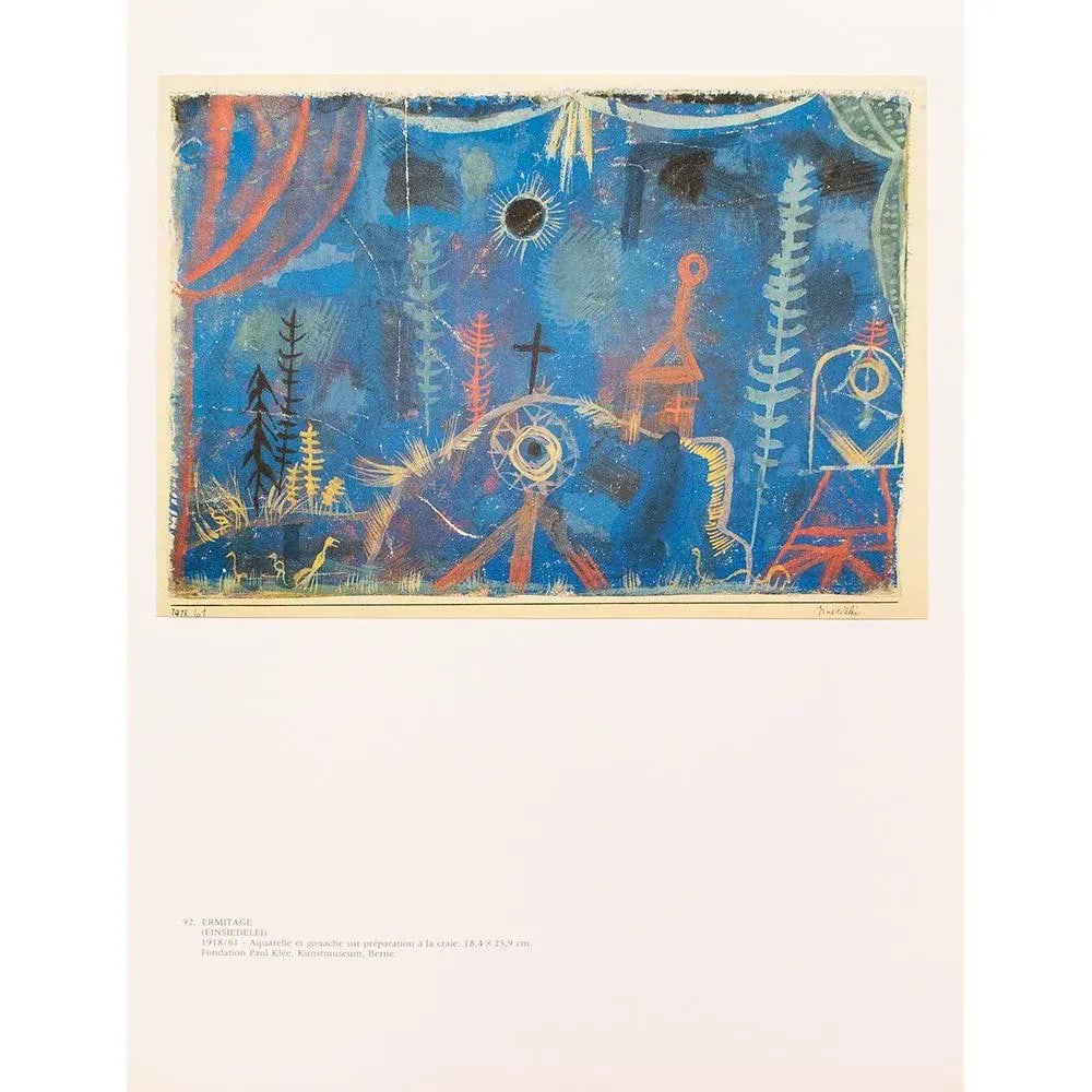 1989 After Paul Klee "Hermitage", Full-Color Print From France - 2