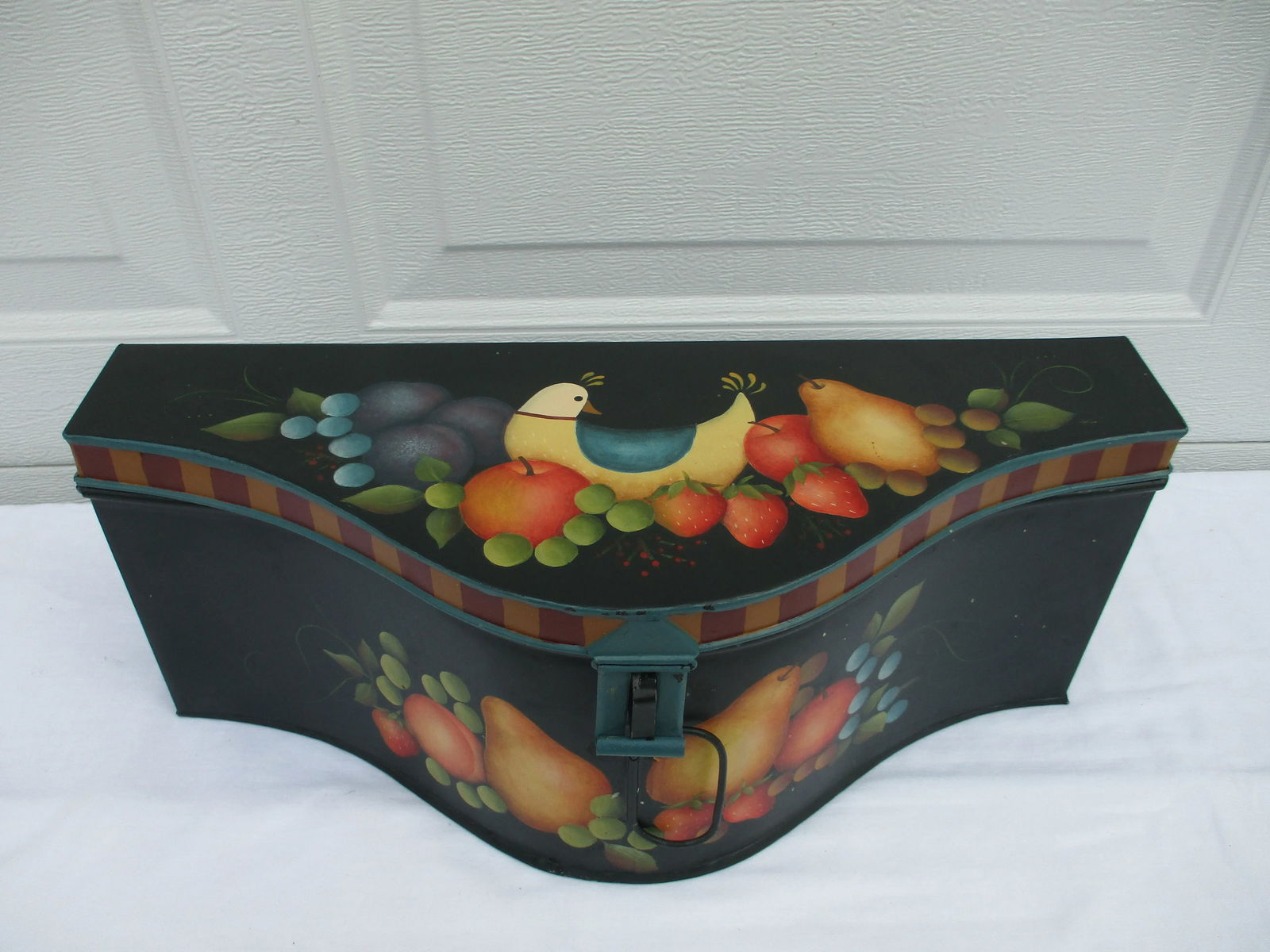 Antique Hand-Painted Dutch Storage Tin or Box - 2