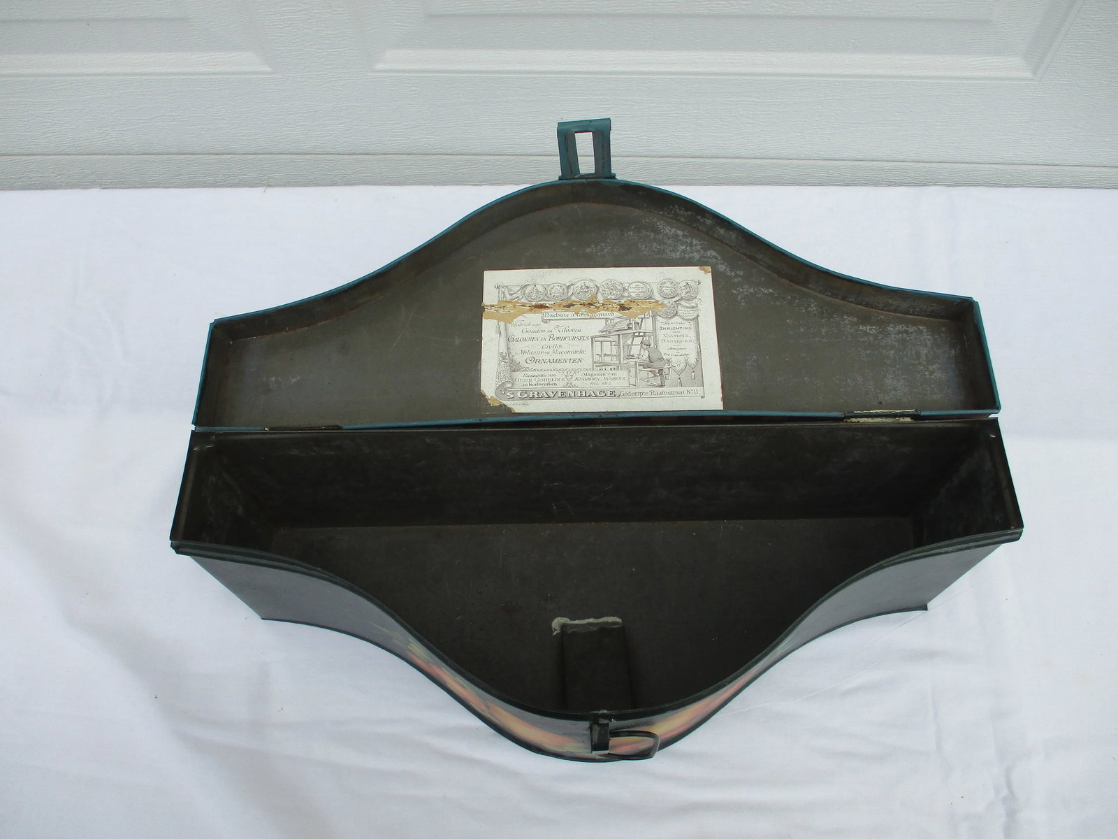 Antique Hand-Painted Dutch Storage Tin or Box - 8
