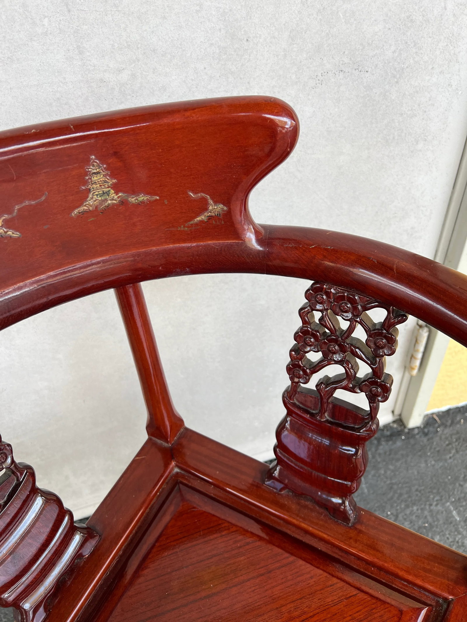 Mid 20th Century Mid Century Rosewood Asian Corner Chair - 4