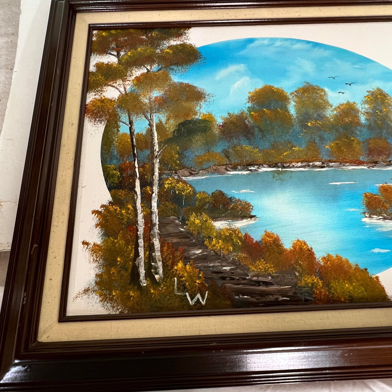 Original Art Lakeside Fall Landscape. - 2