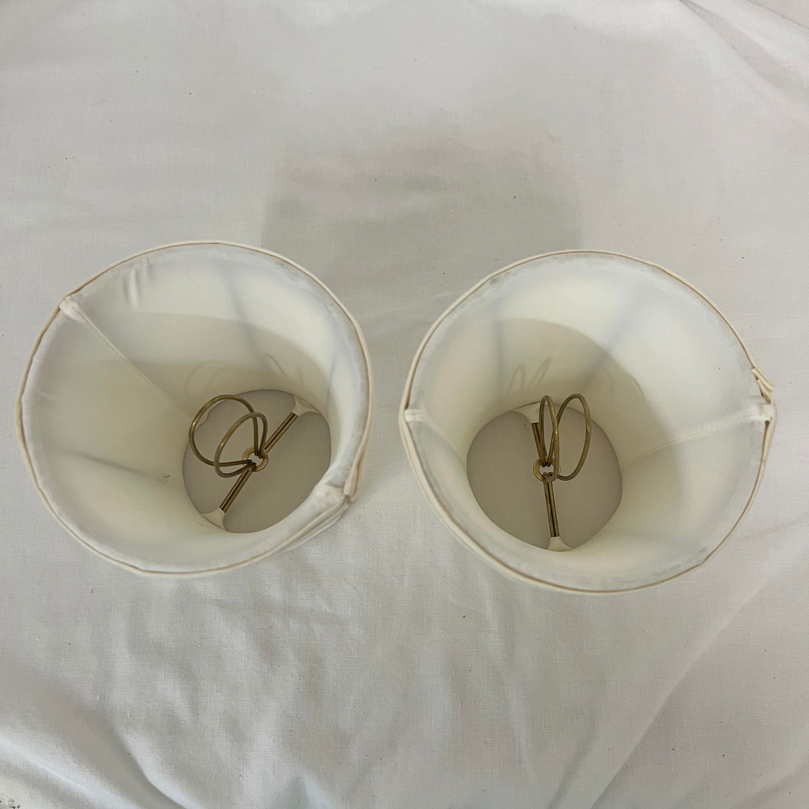 Chandelier or Candelabra Clip on Lined Lampshade - a Pair - 2