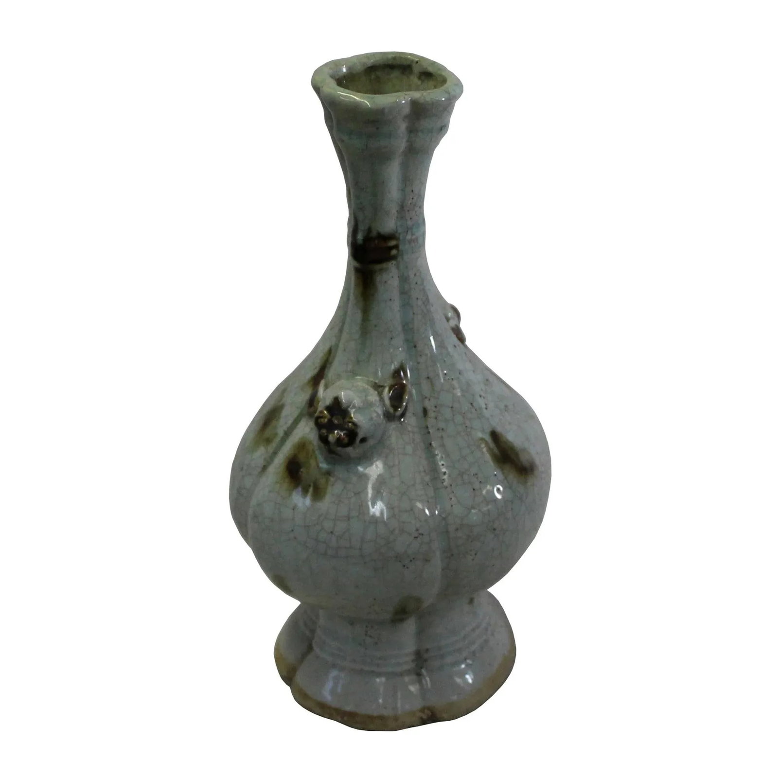 Chinese Ru Ware Light Gray White Celadon Glaze Ceramic Vase - 4