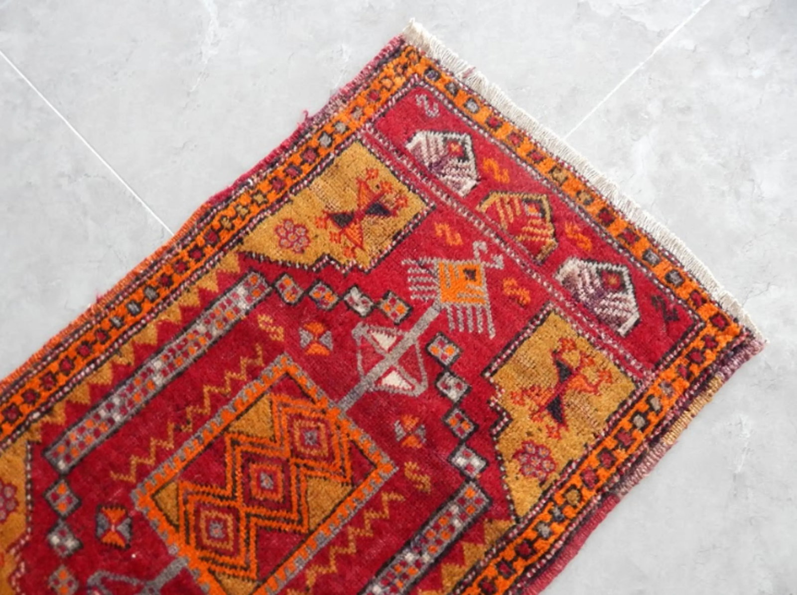 Vintage Distressed Oushak Runner Runner - 5
