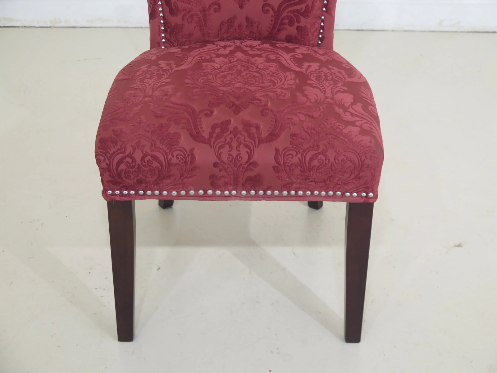 Art Deco Style Damask Print Upholstered Side Chair - 2