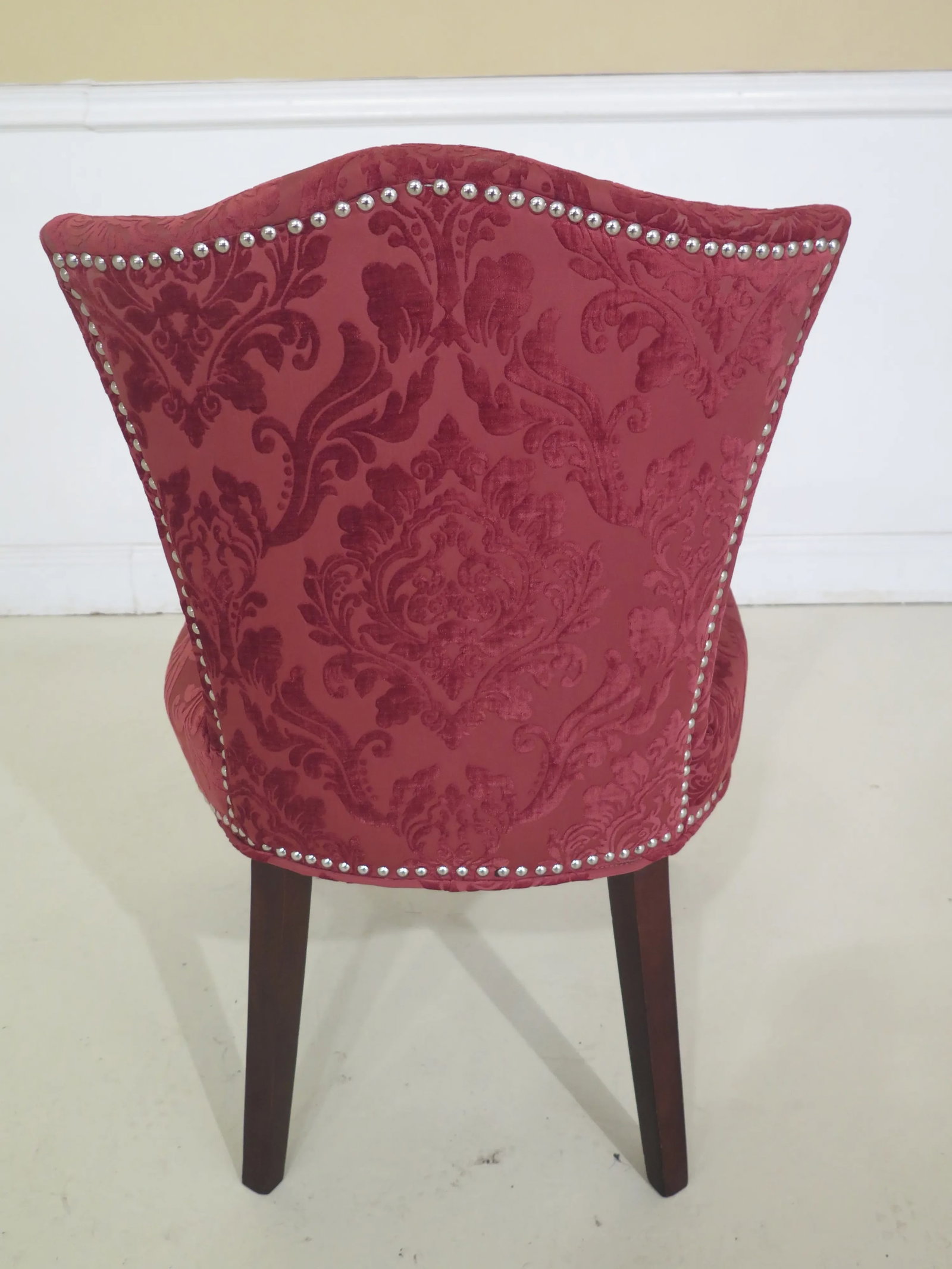 Art Deco Style Damask Print Upholstered Side Chair - 7