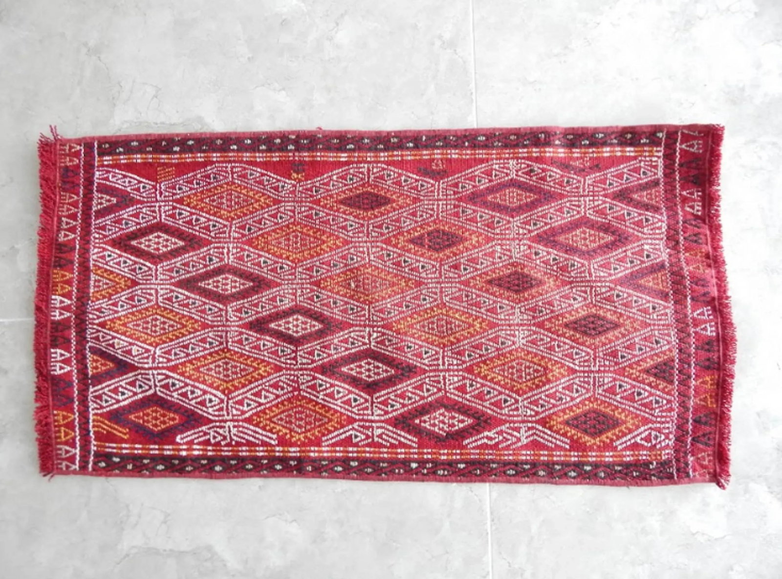 Nomadic Geometrical Turkish Tribal Vintage Handmade Anatolian Kilim Rug 1"²7"³ × - 7