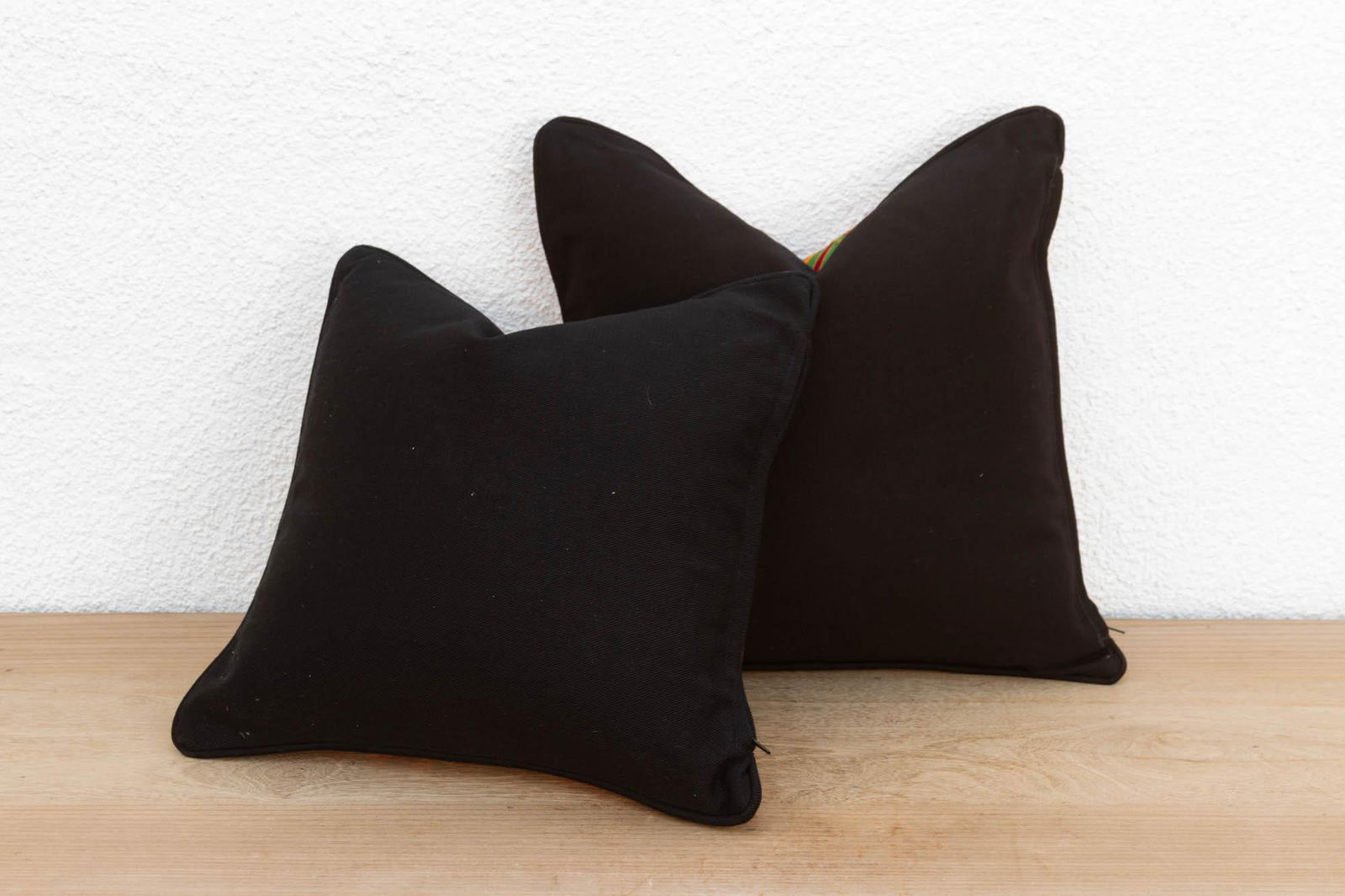 Set of Two, Multicolor Vintage African Kente Pillow Covers - 6