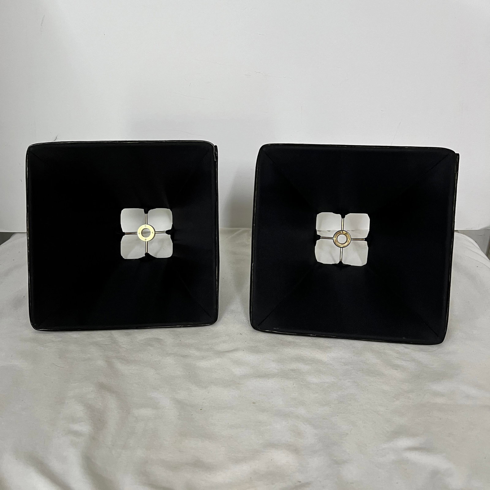 Small Square Black Lampshade - a Pair - 6