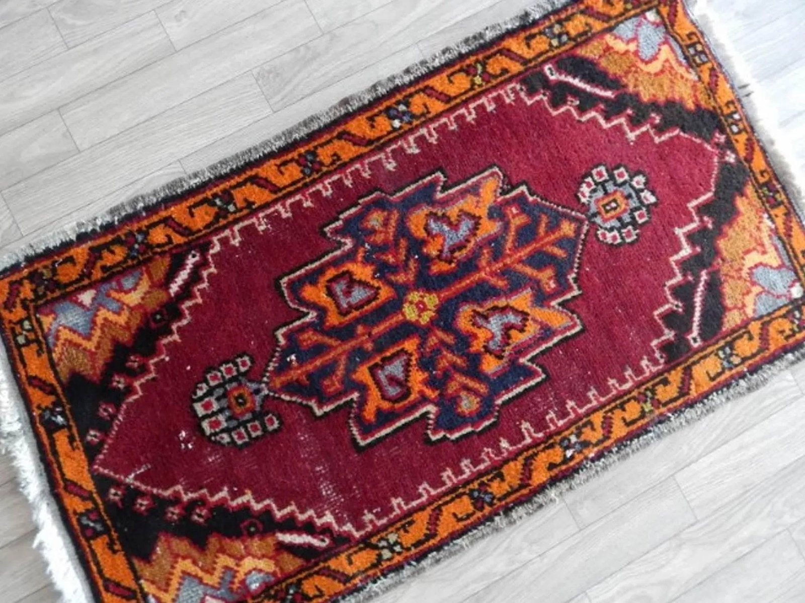 Distressed Turkish Small Rug - 2