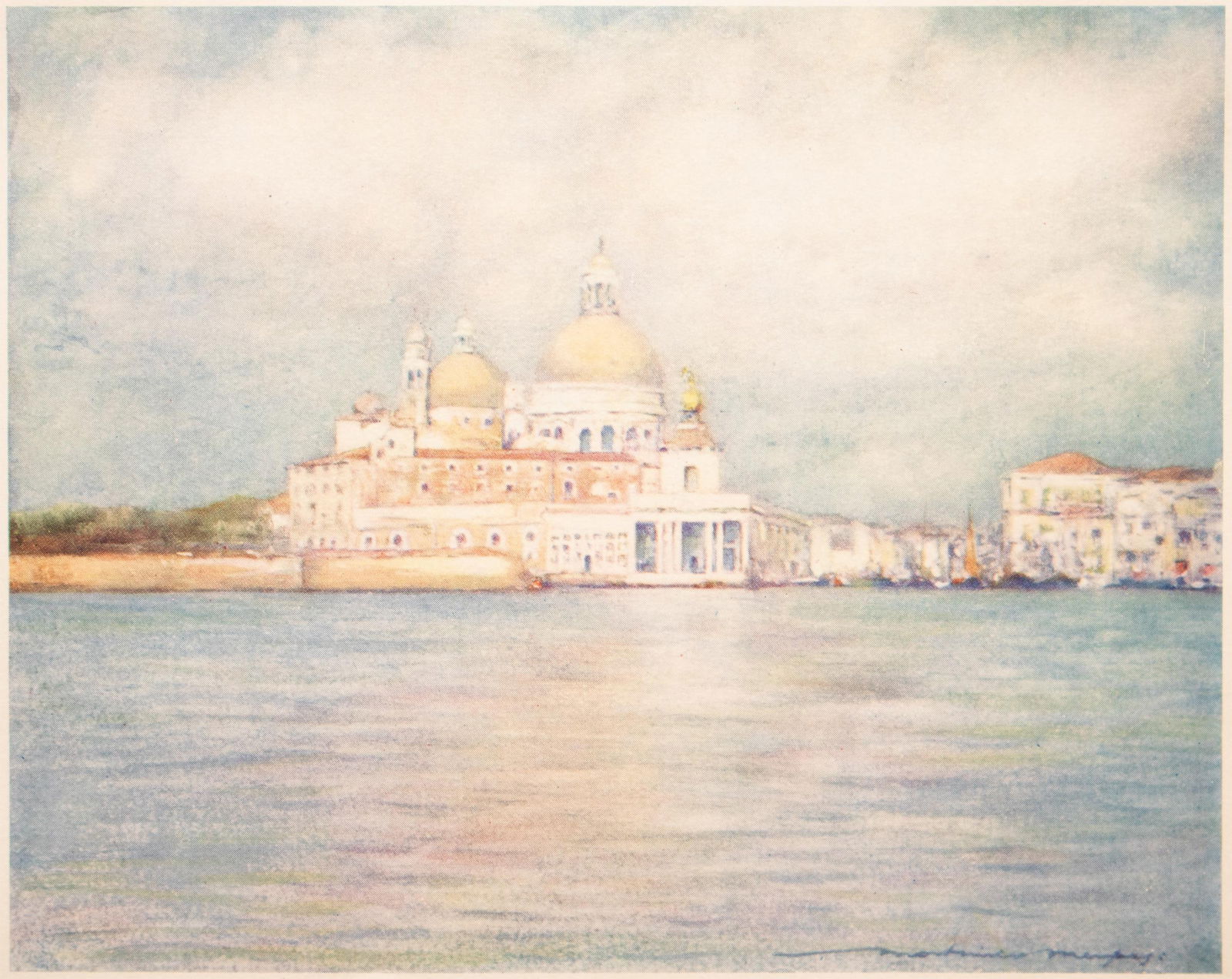 1912 Mortimer Menpes "The Dogana and Salute", Original Full-Color Print of Venice - 2