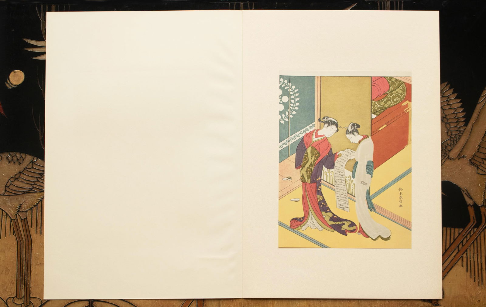 1963 After Harunobu "Two Women Standing in the Drawing Room", Full-Color Print From Japan - 7