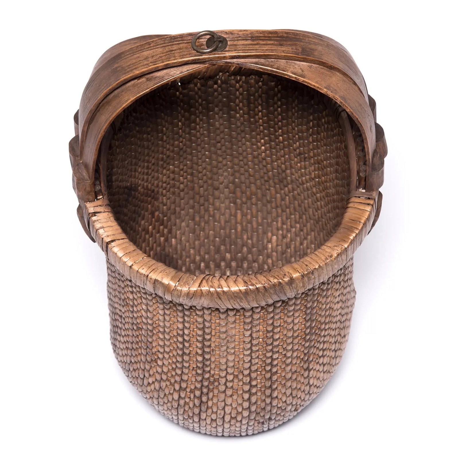 Chinese Bent Handle Fisherman's Basket, circa 1900 - 7