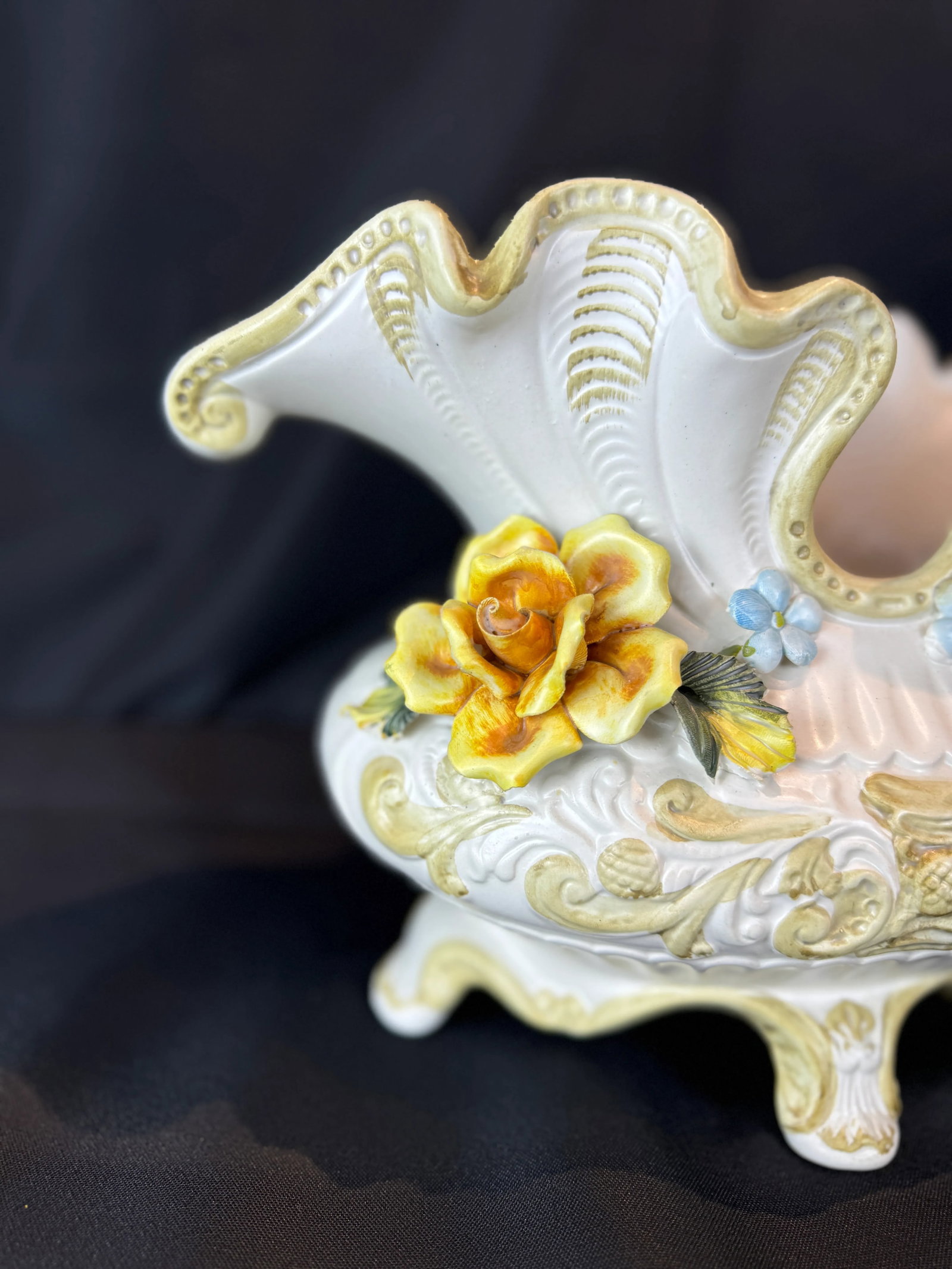 Vintage Large Capodimonte Hand Painted Flower Vase - 6