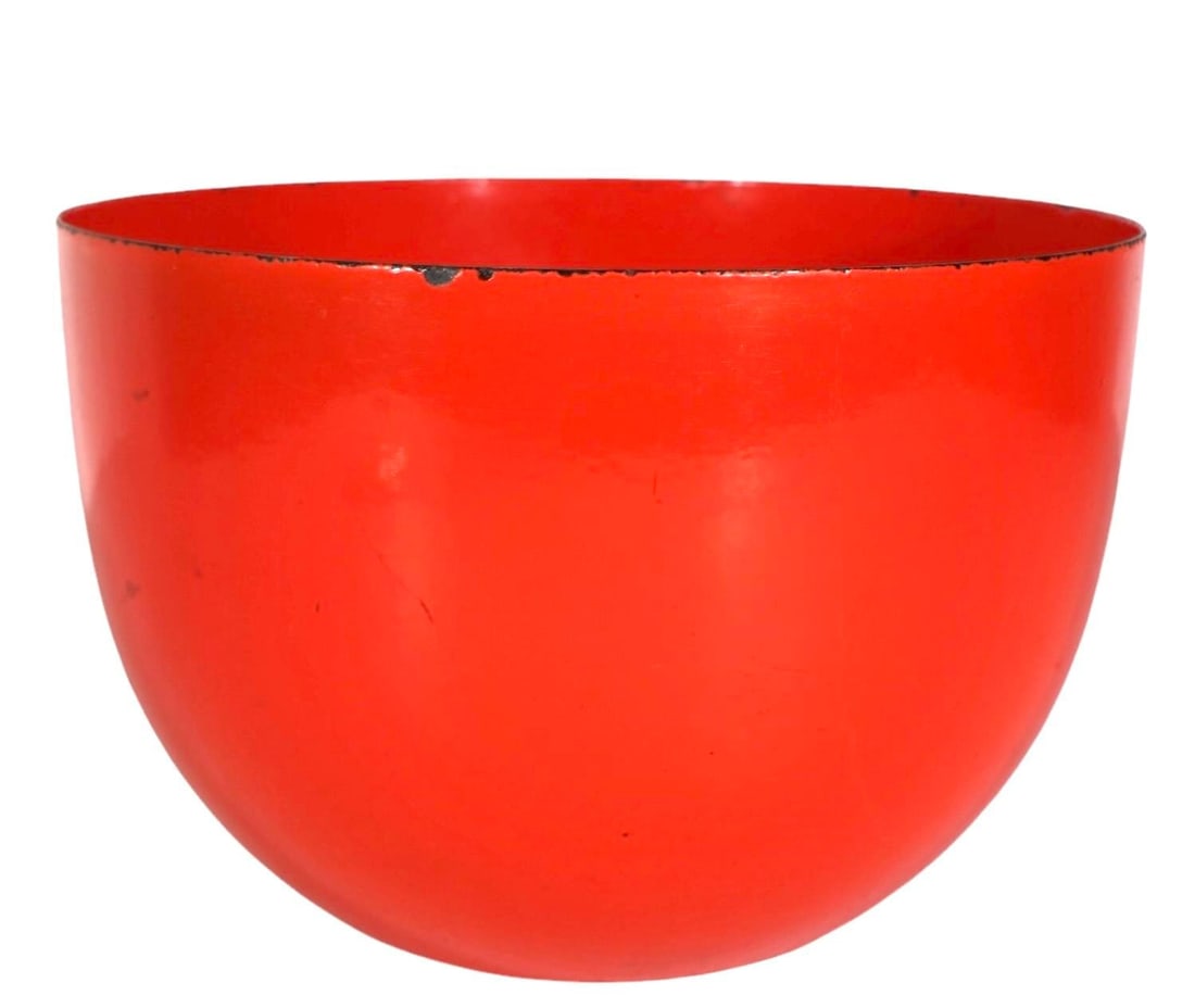 Kaj Franck Arabia Finel Finland Red Enamel Bowl C 1960's - 4