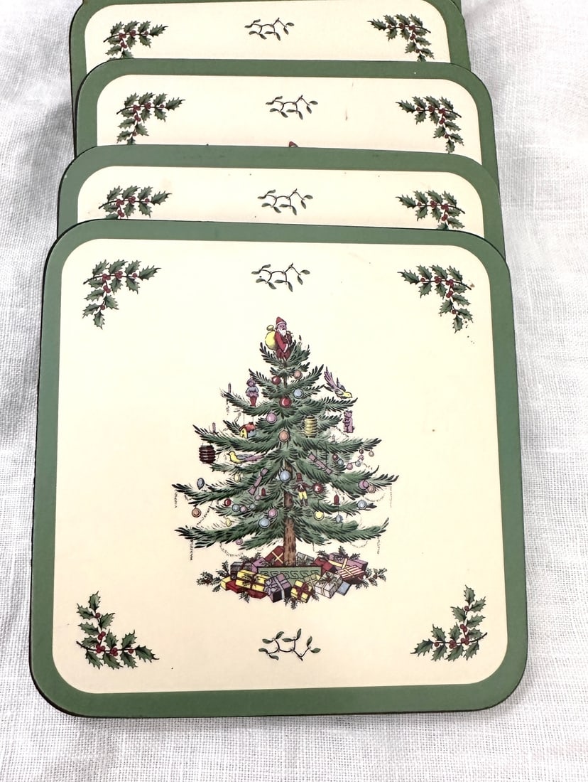 Set of 6 Spode "Christmas Tree" Coasters - 2