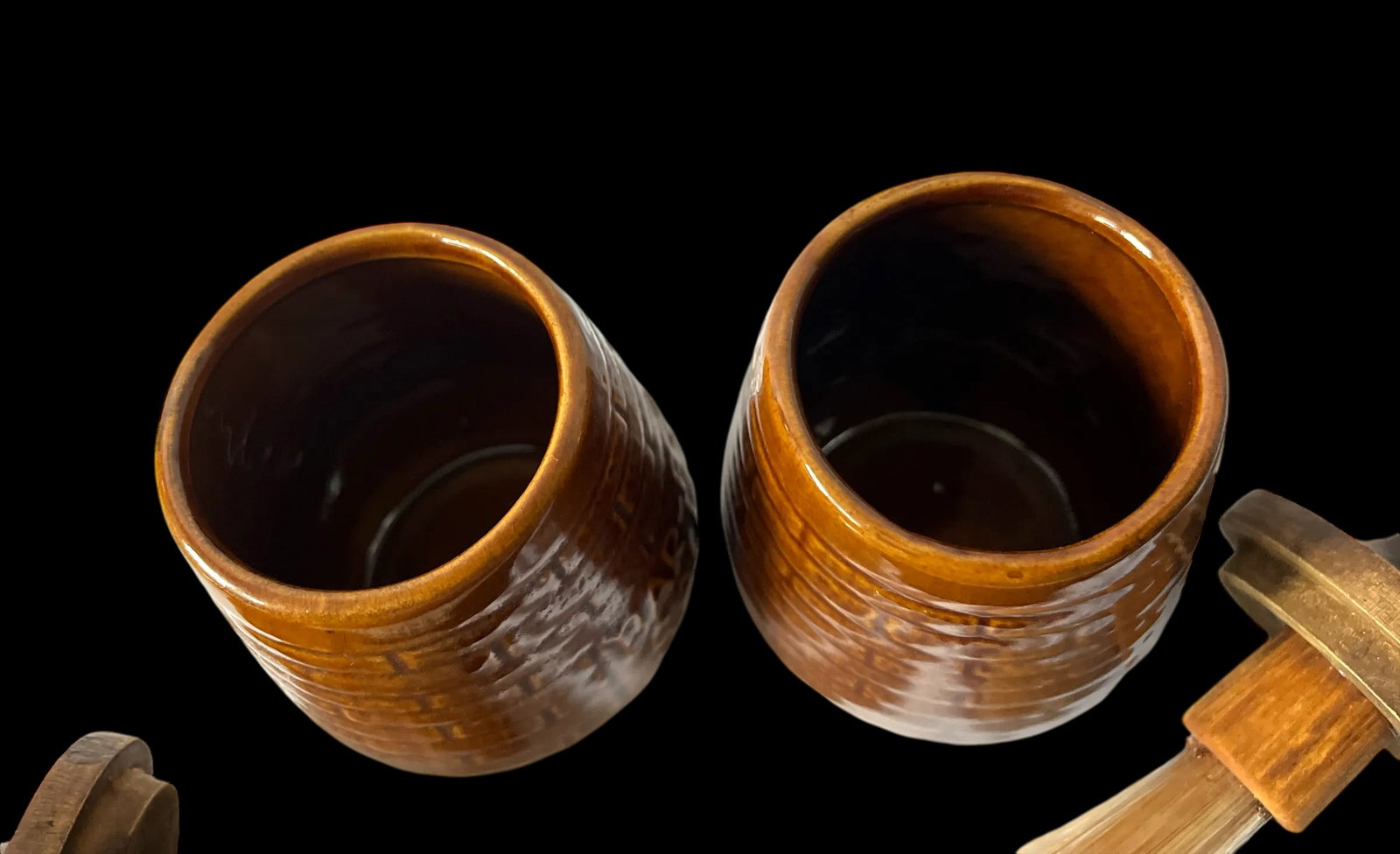 Vintage Ceramic Bbq Barbecue Sauce Pot With Brush - a Pair - 4