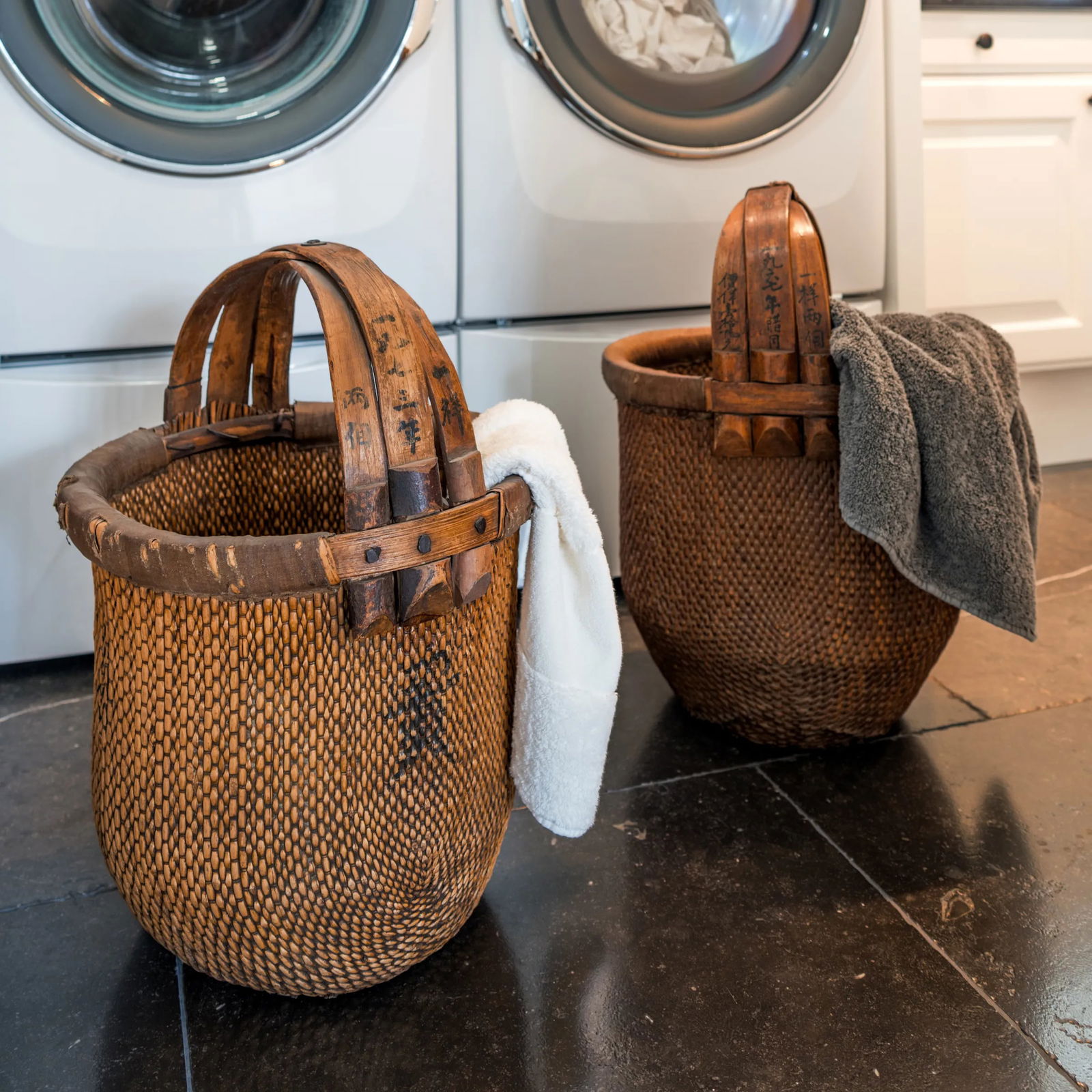 Chinese Bent Handle Fisherman's Basket - 2