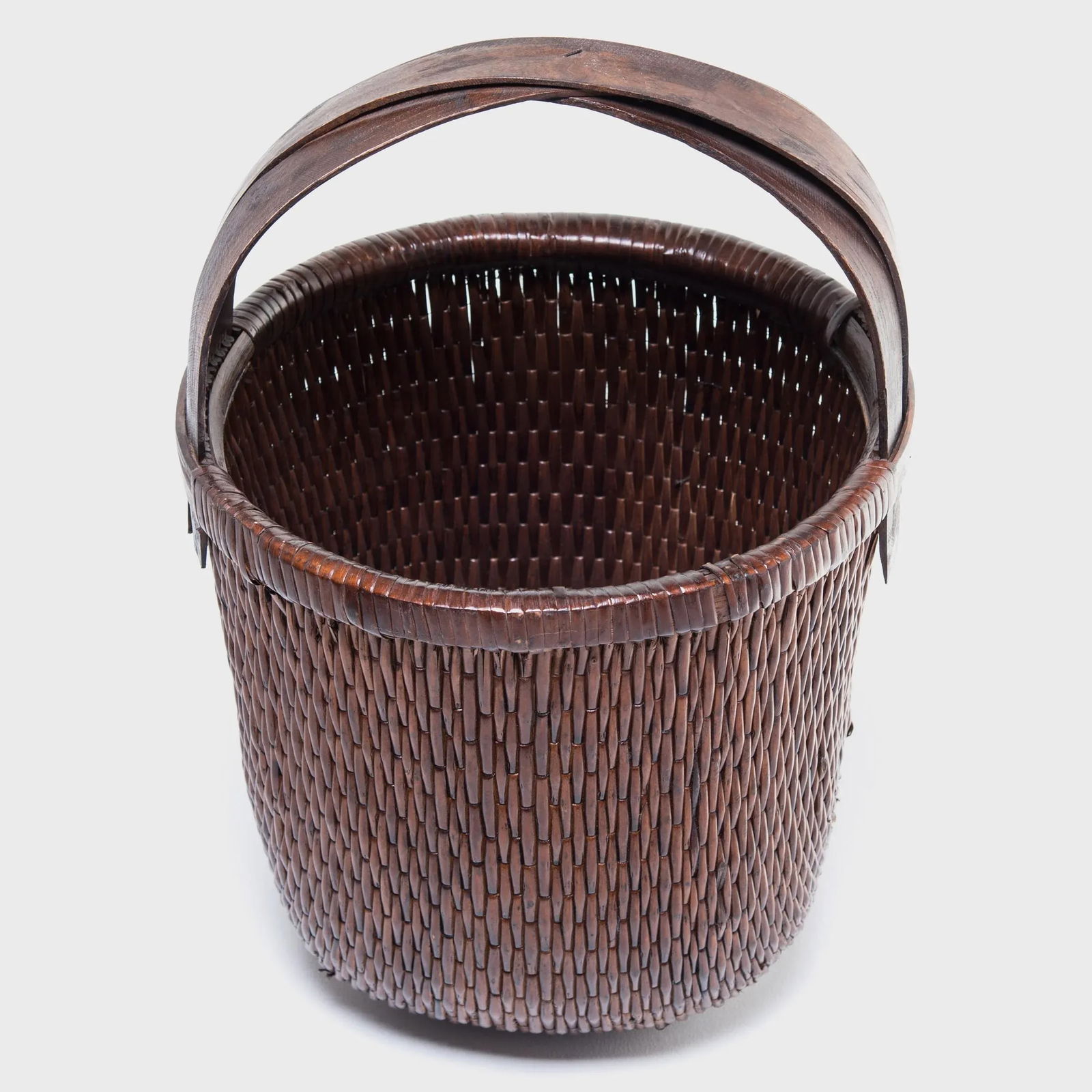 Chinese Bent Handle Fisherman's Basket - 7
