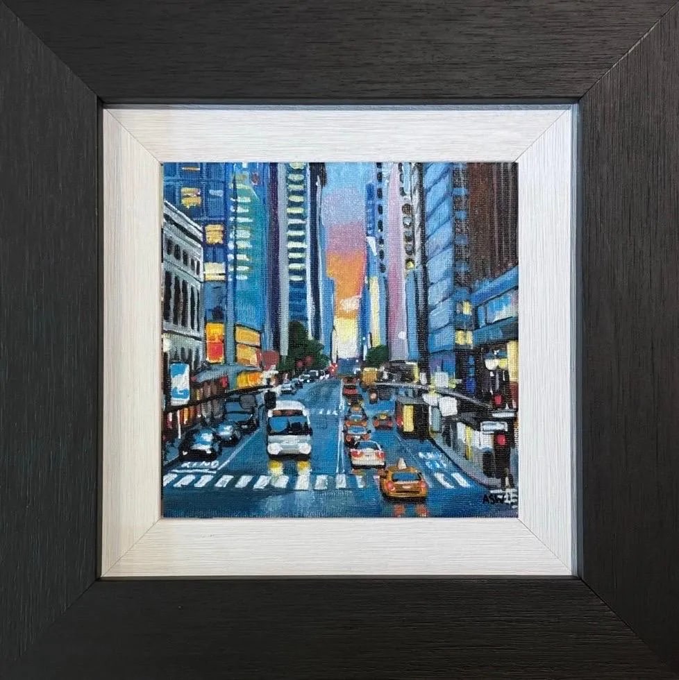Angela Wakefield, Miniature Painting of New York City Street Scene by British Cityscape Artist, 2024 - 4