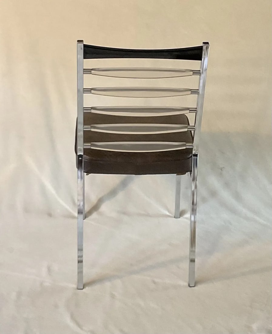 Daystrom Mid Century Modern Lucite and Chrome Ladderback Dinette Chair, Circa 70s - 5