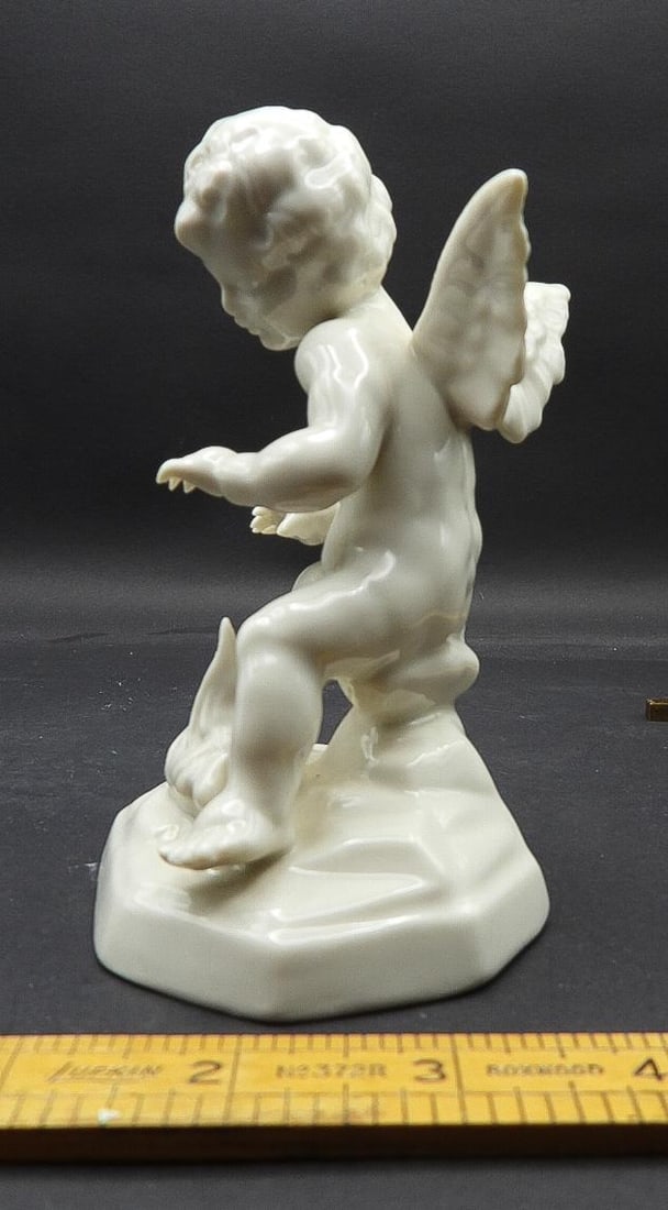 Antique Ernest Bohne Dresden Putti Cherub Angel Hard Paste Porcelain Figurine - 6