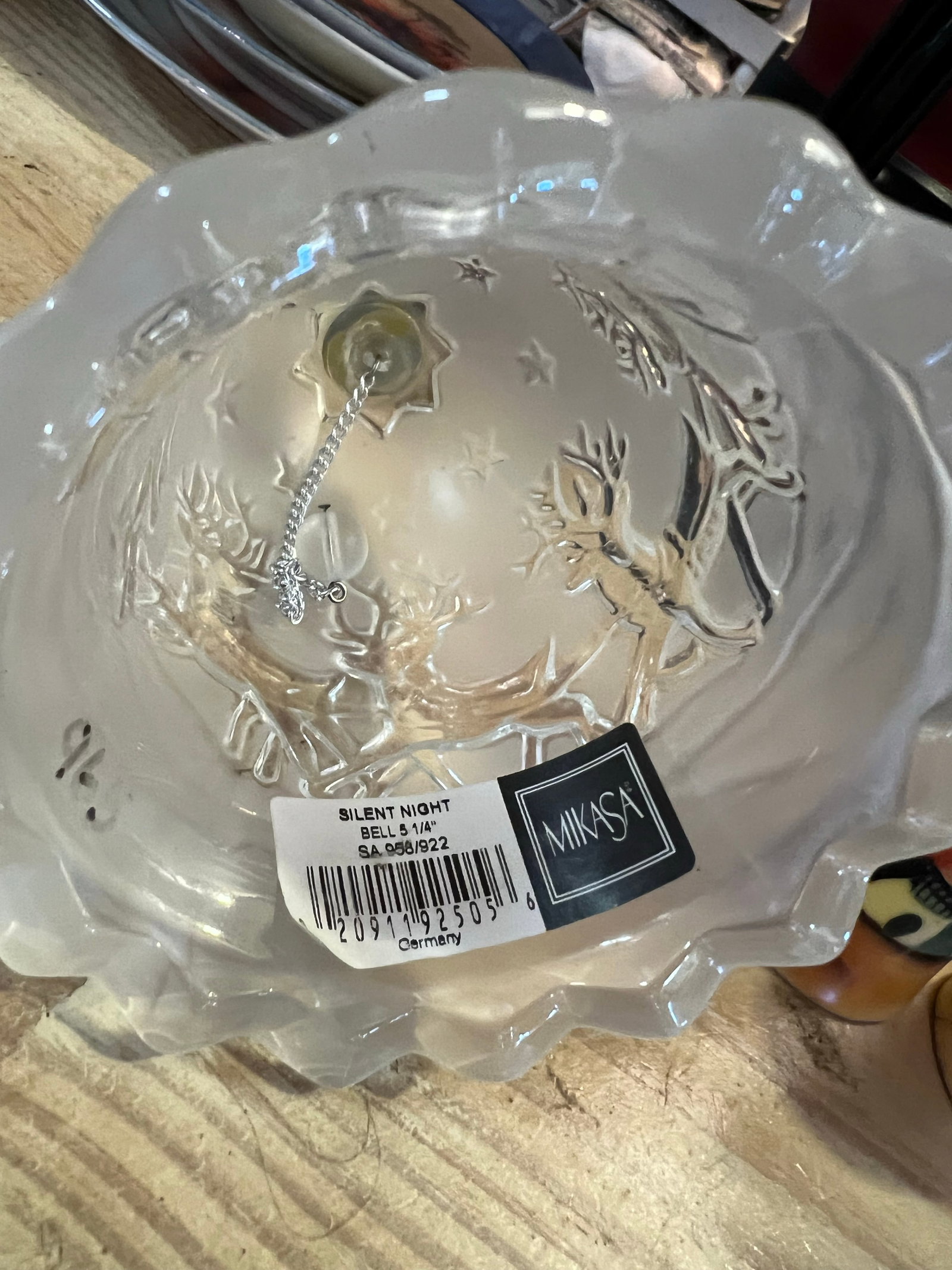 Vintage Frosted Crystal Christmas Bell by Mikasa - 6