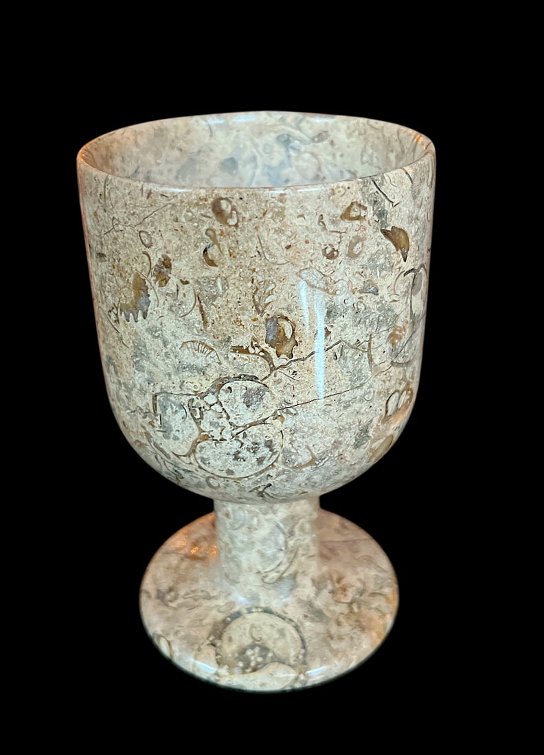 1970s Fossilized Italian Marble Stone Wine Goblets- Set of 4 - 5