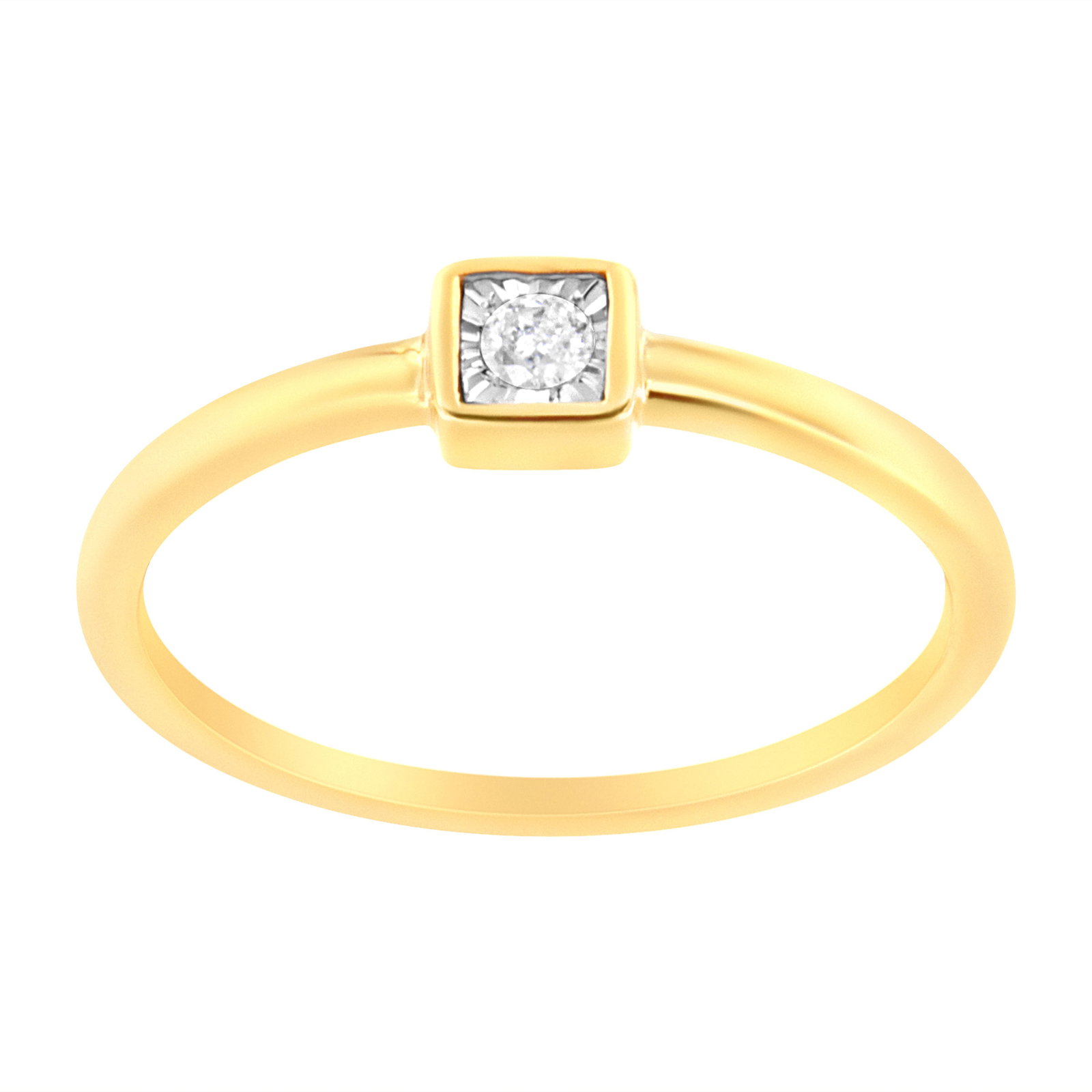 14K Yellow Gold Plated .925 Sterling Silver 1/20 cttw Miracle Set Diamond Promise Ring (J-K Color, I - 2