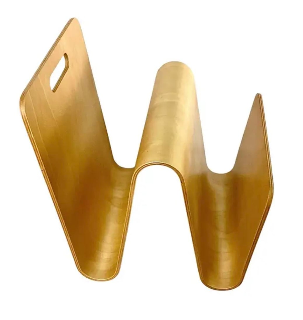 Mid-Century "W" Molded Plywood Magazine Rack in the Style of Alvar Aalto - 2