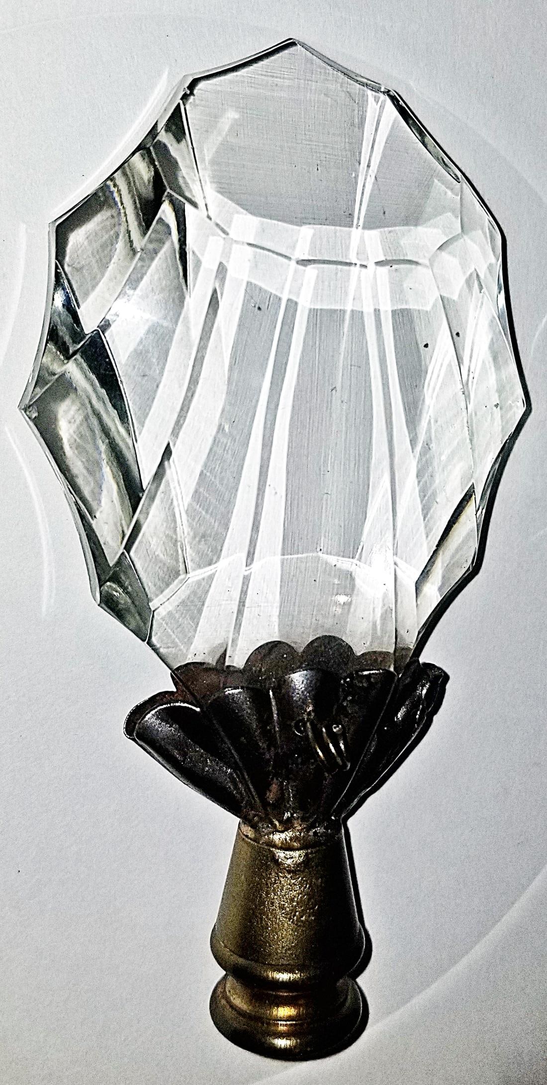 1950s Cut Crystal Lamp Finial - 2