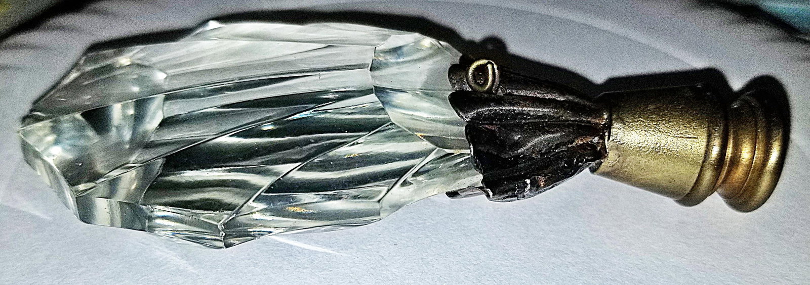 1950s Cut Crystal Lamp Finial - 3