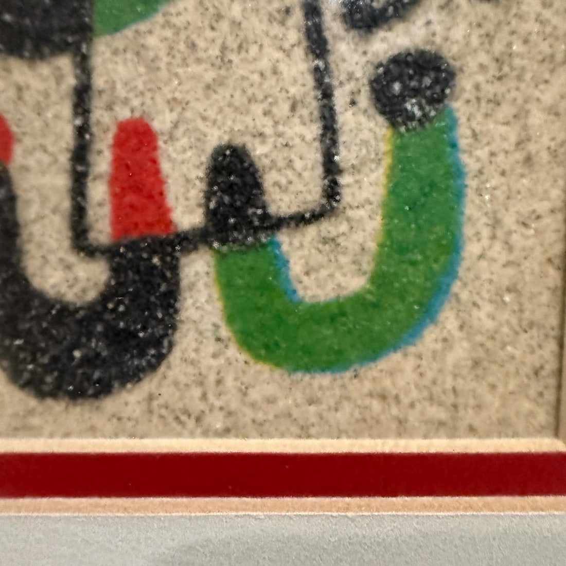 1970s Abstract Color Sand Art After Joan MirÃ³ Mexico City - 2