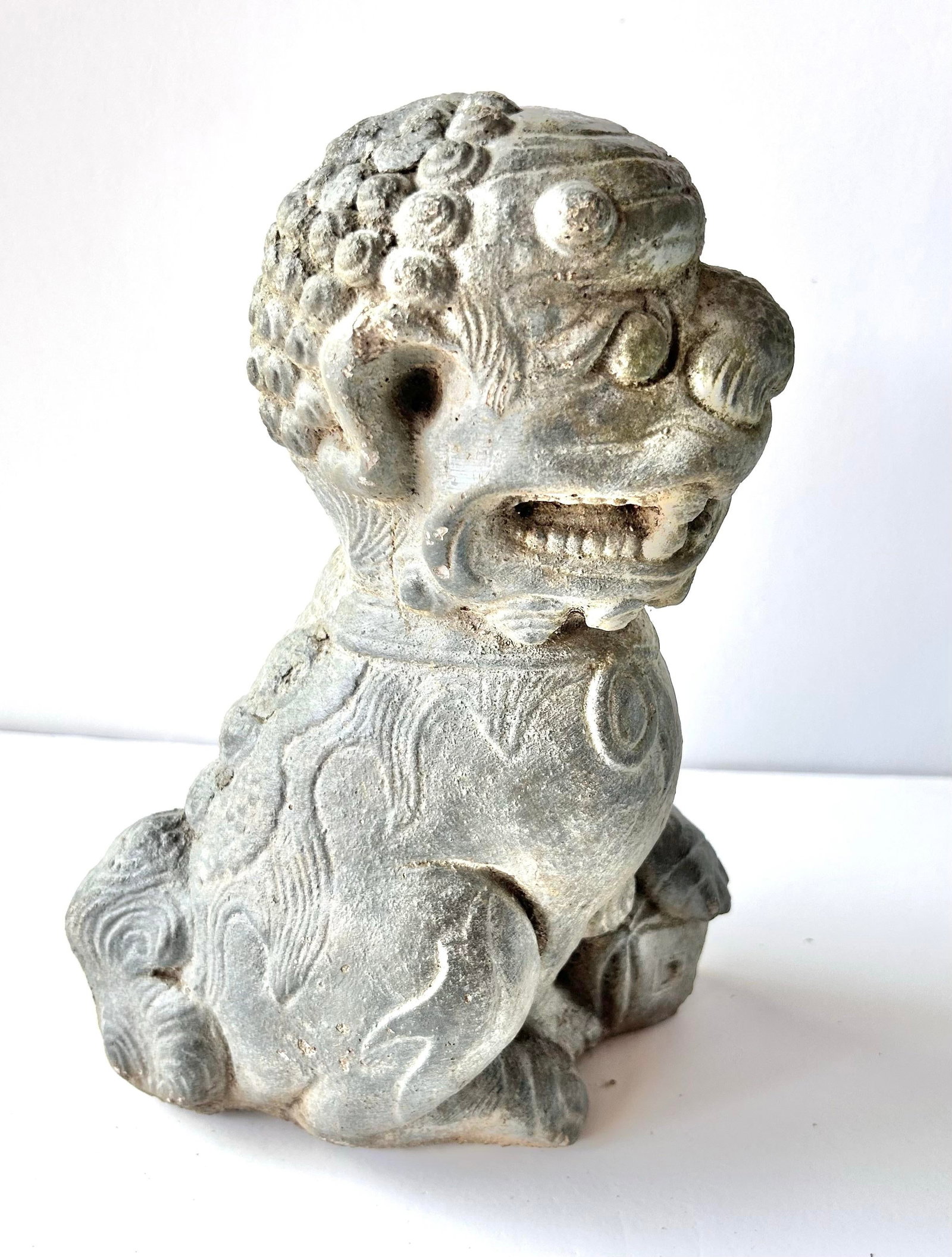 Vintage Concrete Foo Dog Garden Statue - 2