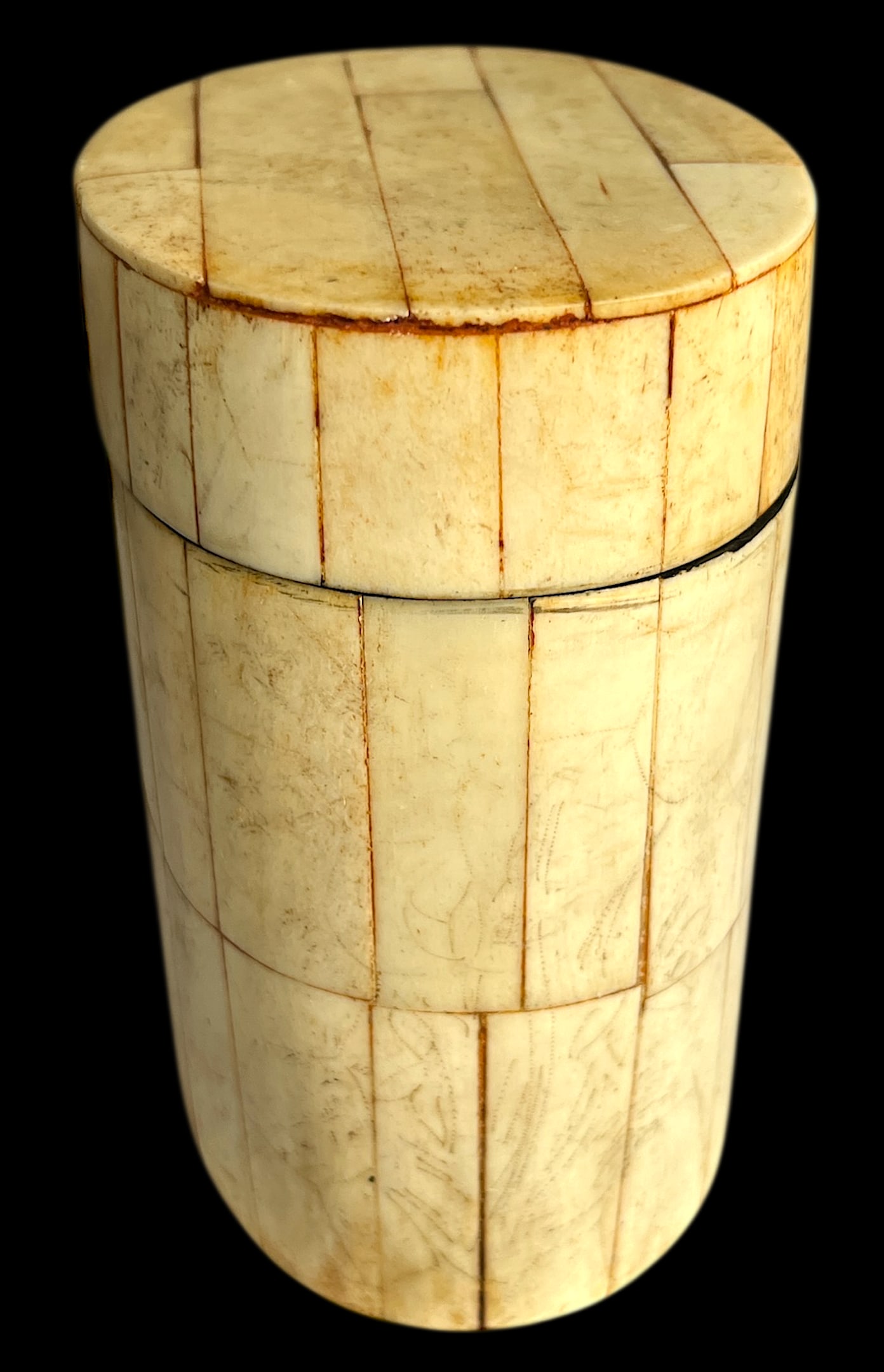 1980s Tessellated Bone and Black Lacquered Wood Box in the Style of Maitland-Smith - 3