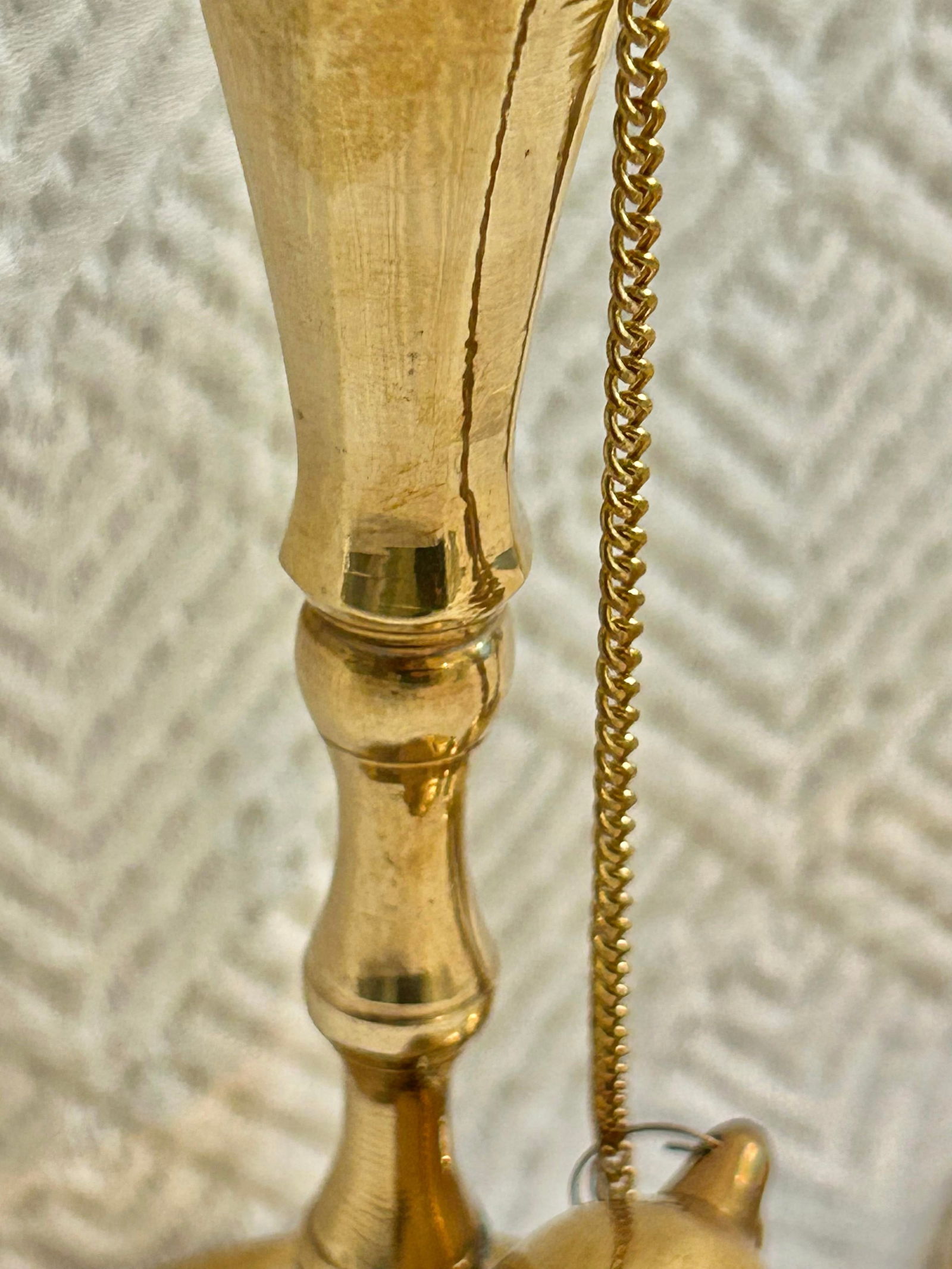 Early 20th Century Solid Brass Candlestick Holders With Attached Brass Snuffers - 7