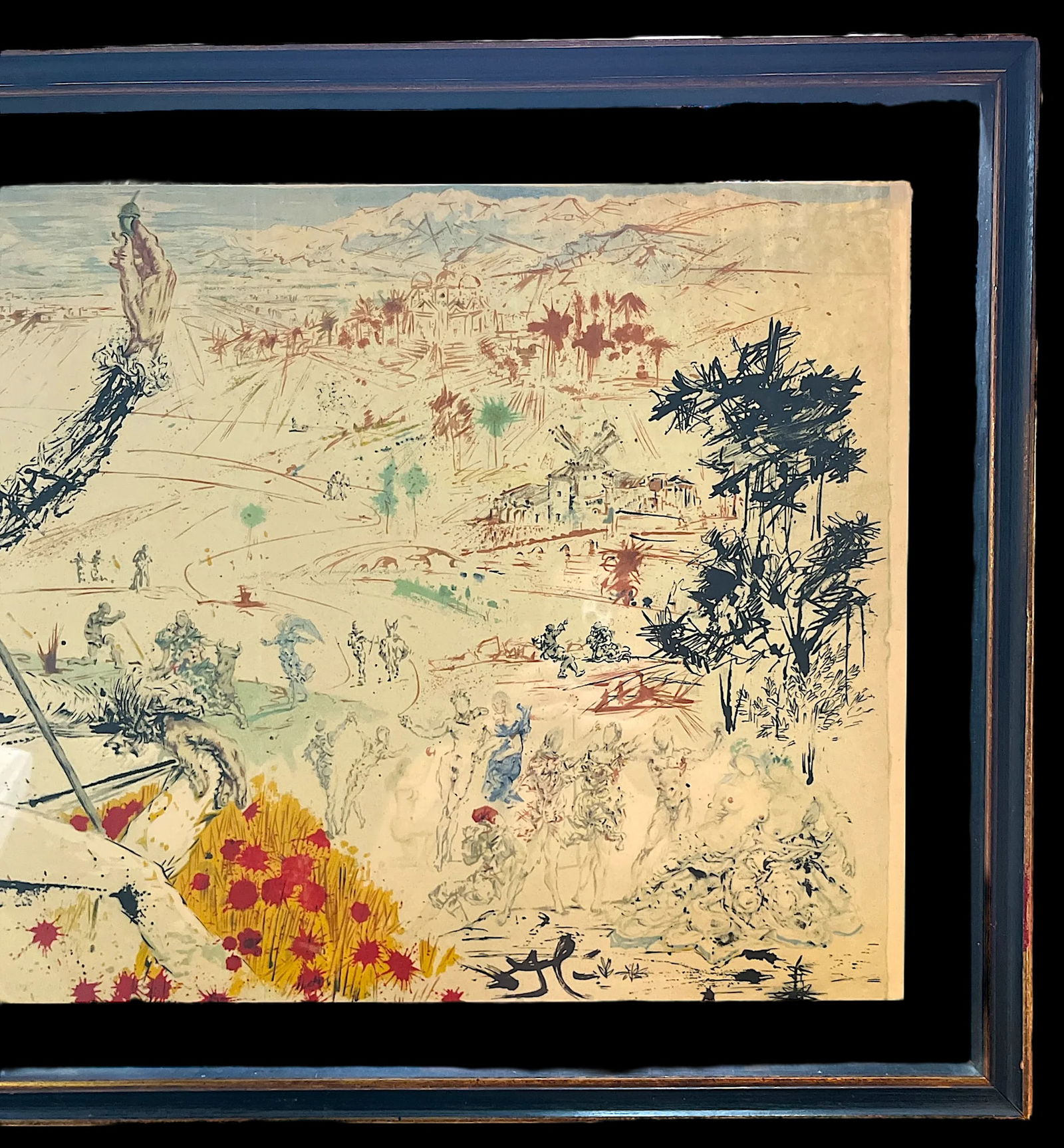 Framed 1950s Signed Salvador DalÃ­ Lithograph Don Quixote l'Age d'Or From Don Quichotte De - 8