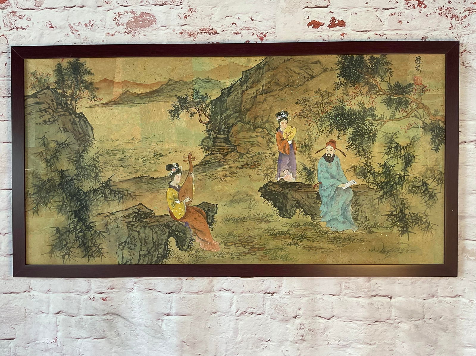 Chinese Paintings in Rosewood Frames, Set of Four - 2