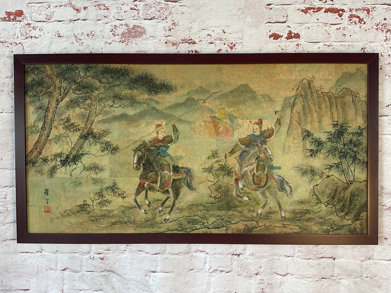 Chinese Paintings in Rosewood Frames, Set of Four - 5