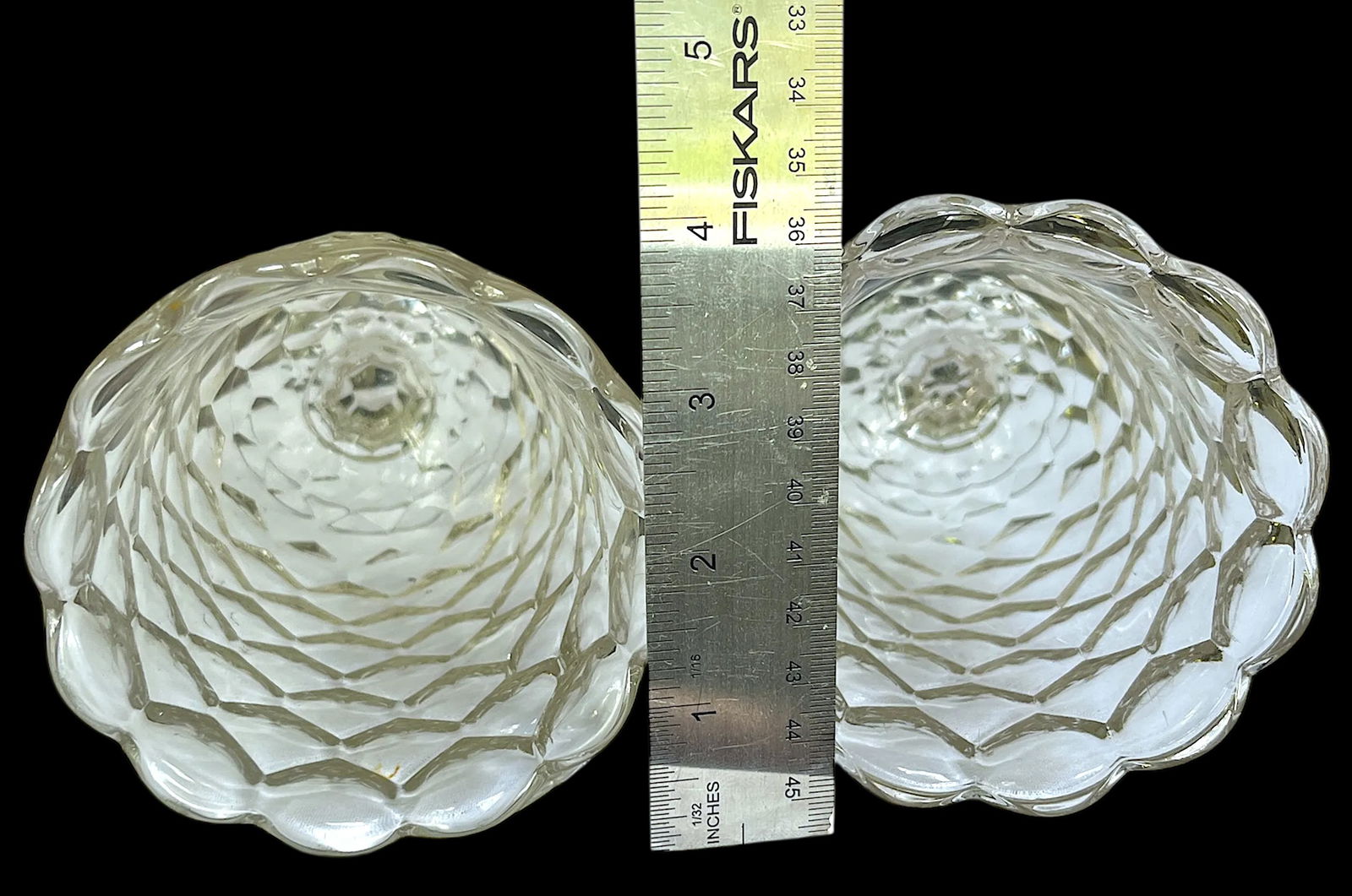 Antique Early American Pressed Glass Spooner or Celery Vases Honeycomb Pattern, Circa 1880s - A Pair - 7