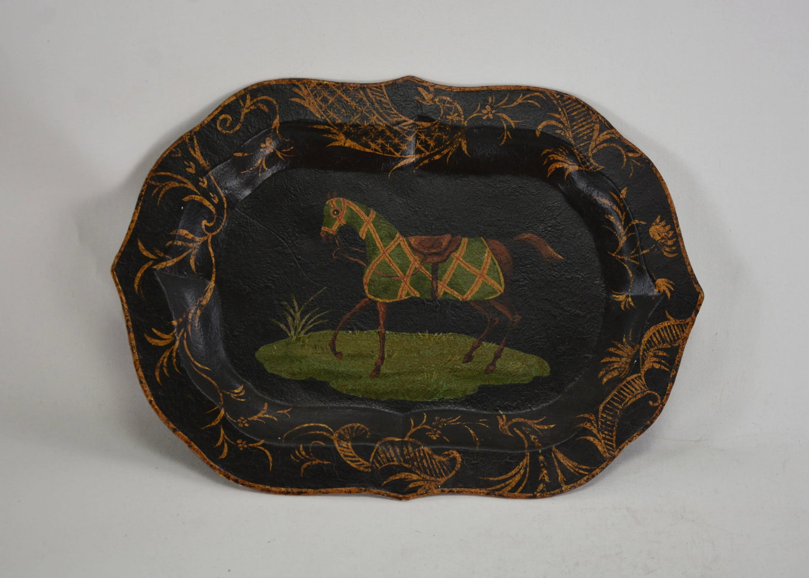 Vintage Hand-Painted Desktop Decoration Plate/Tray - 2