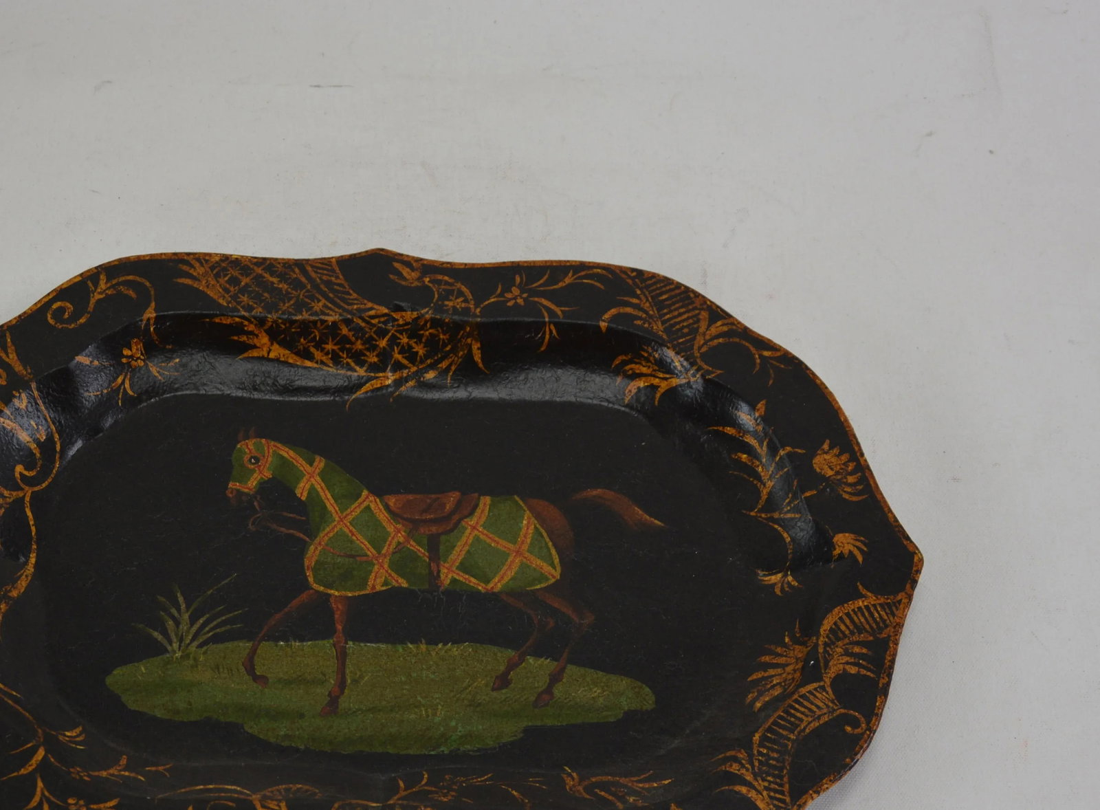Vintage Hand-Painted Desktop Decoration Plate/Tray - 3