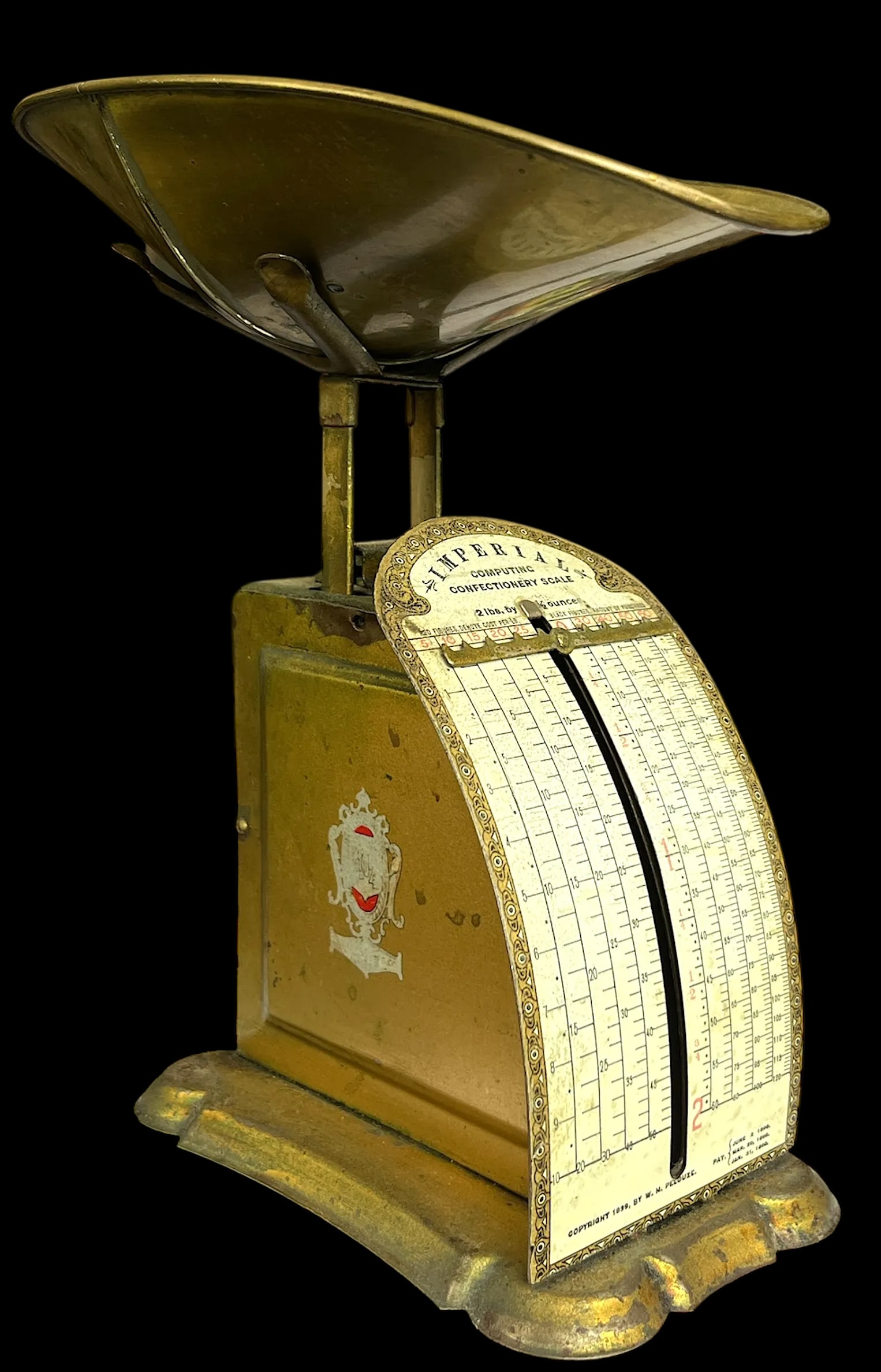 Antique 1899 Imperial Computing Confectionery Scale by Pelouze – Victorian Brass + Art Nouveau - 2