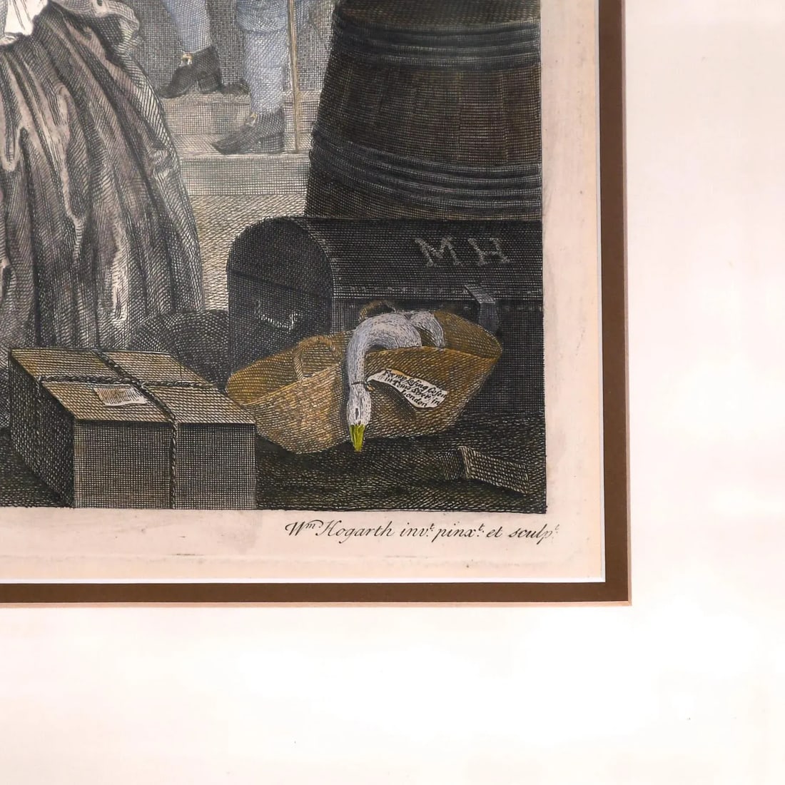 Early 20th Century Framed Engraving of William Hogarth's "A Harlot's Progress" - 7