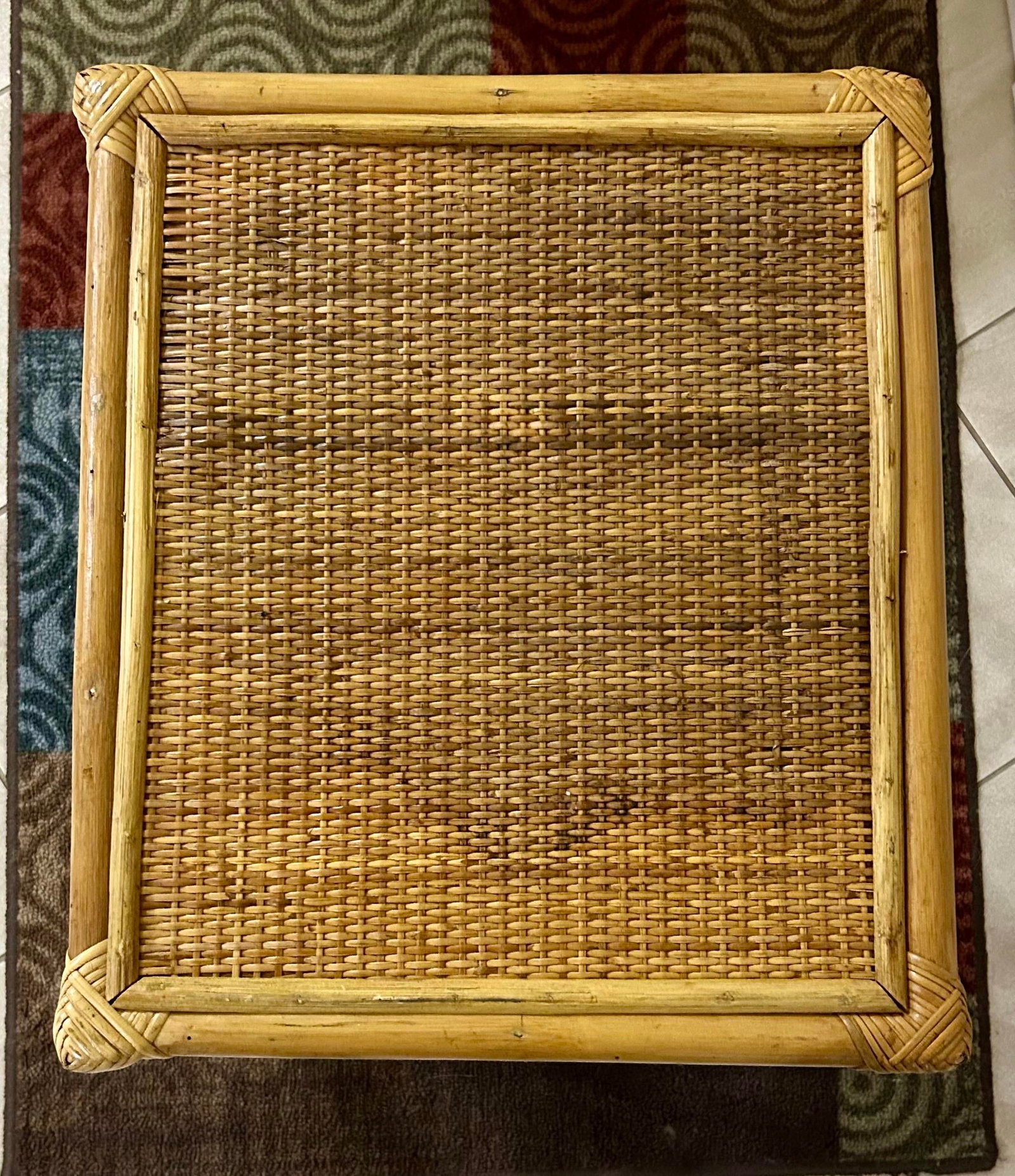 1960s Rectangular, Vintage Bamboo End/Side Table, Mid Century Modern, Lightweight, Natural Materials - 6