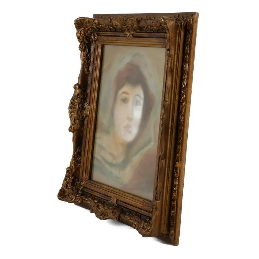 Framed Pastel Portrait of a Lady - 4