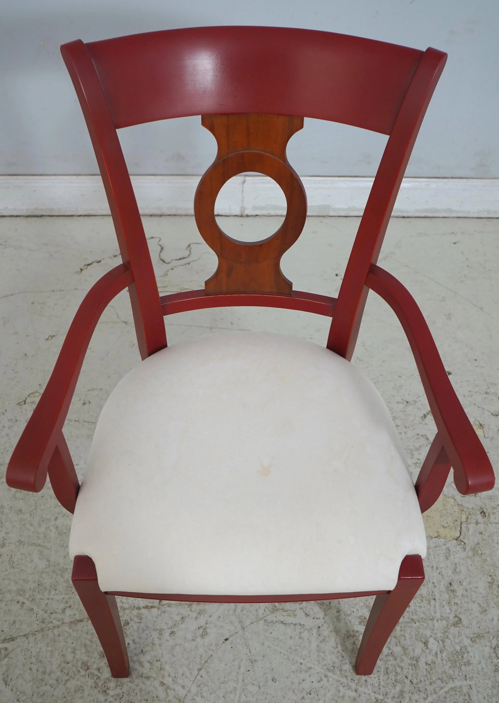 Grange French Brick Red Cherry Shield Back Armchair - 2