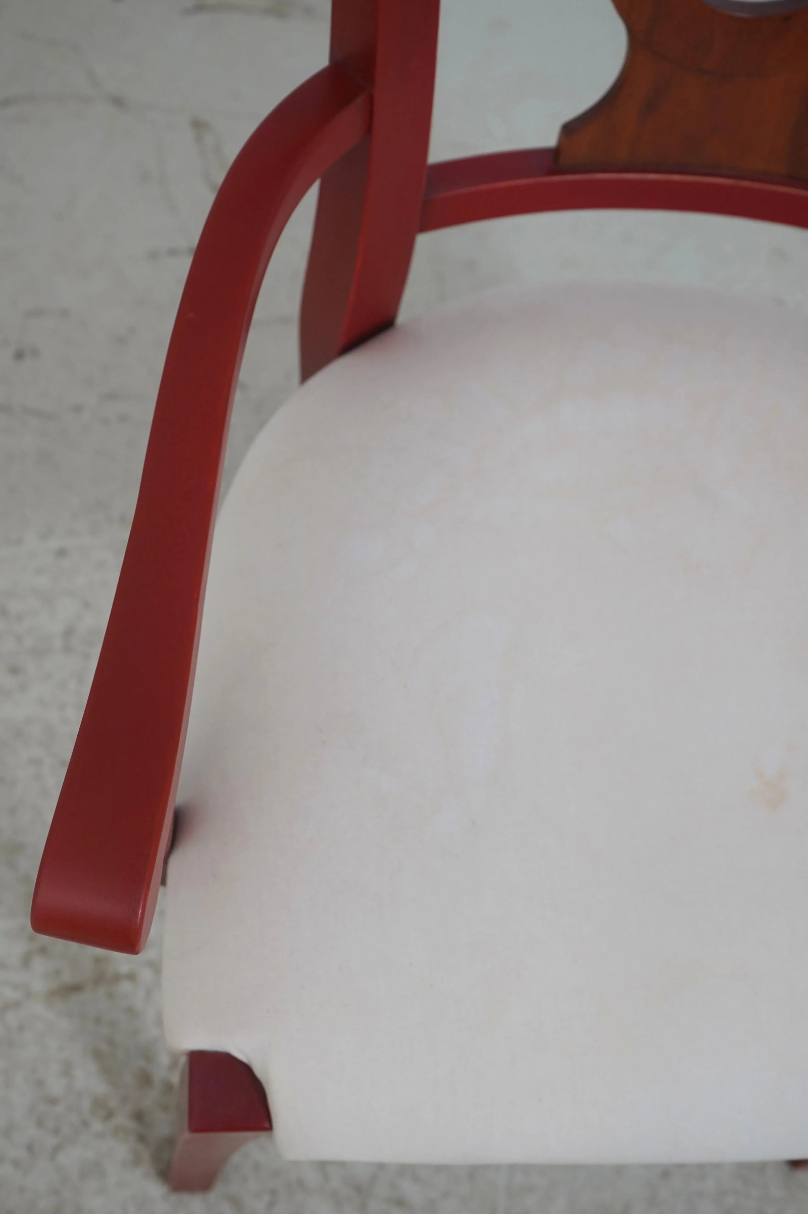 Grange French Brick Red Cherry Shield Back Armchair - 7